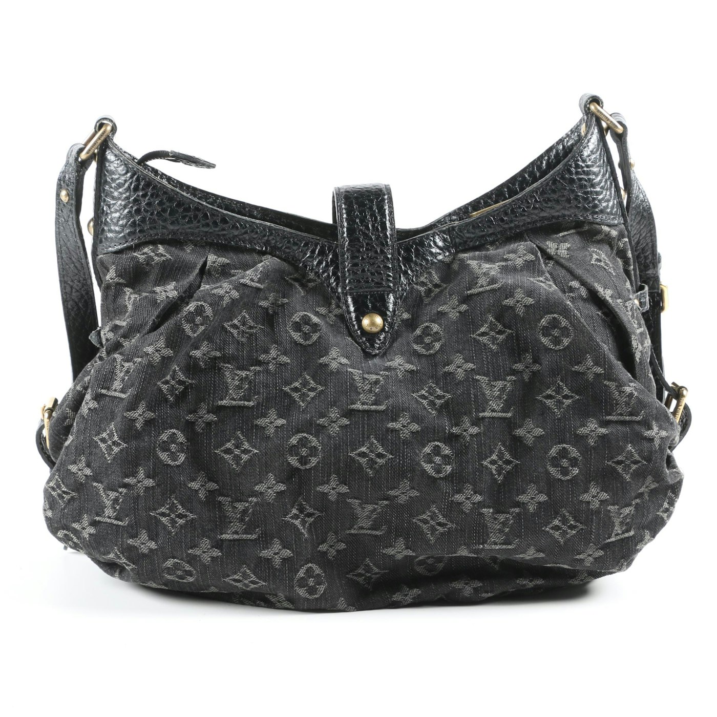 Louis Vuitton Paris Mahina Shoulder Bag in Black Denim Canvas and Leather | EBTH