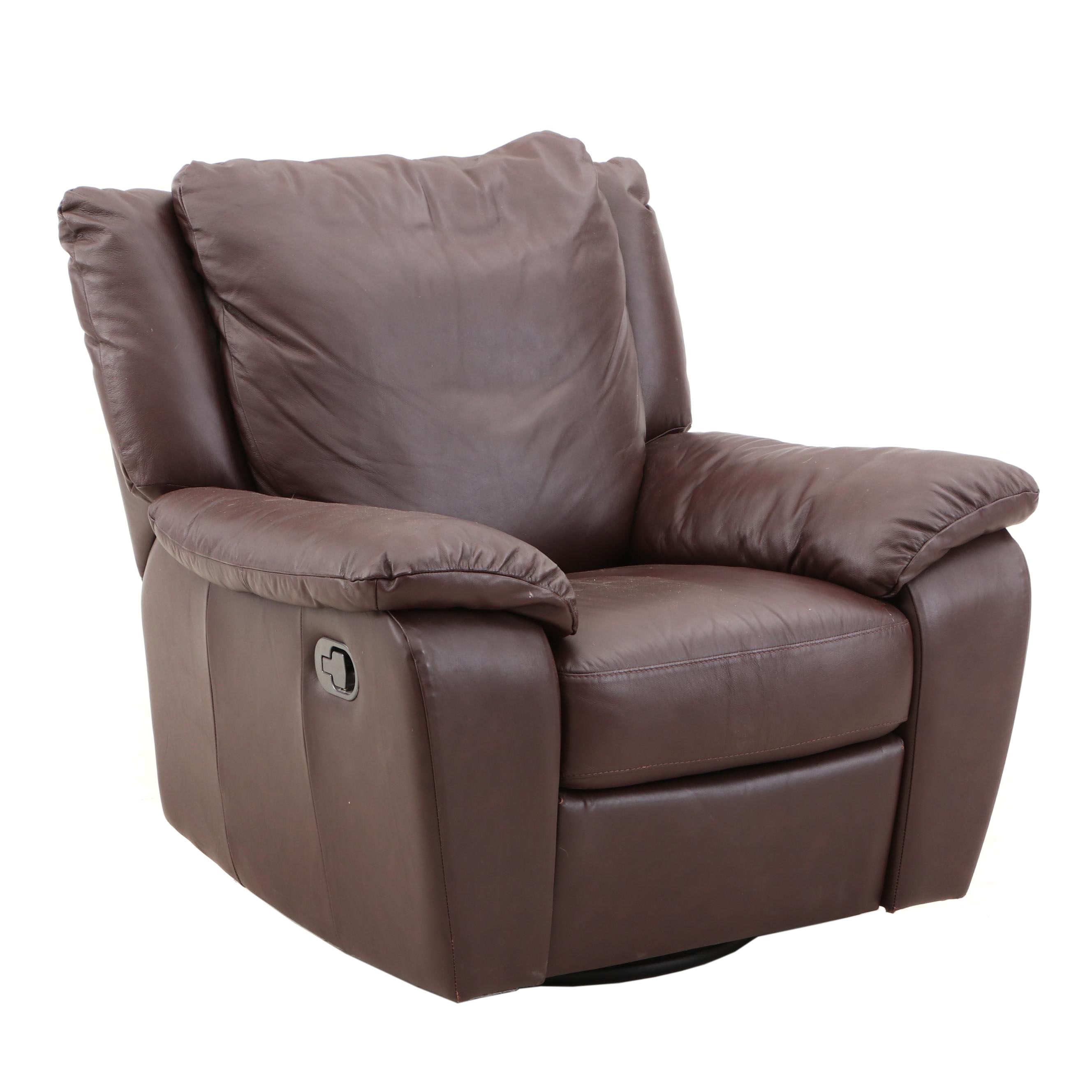 Italsofa Leather Swivel Armchair Ebth