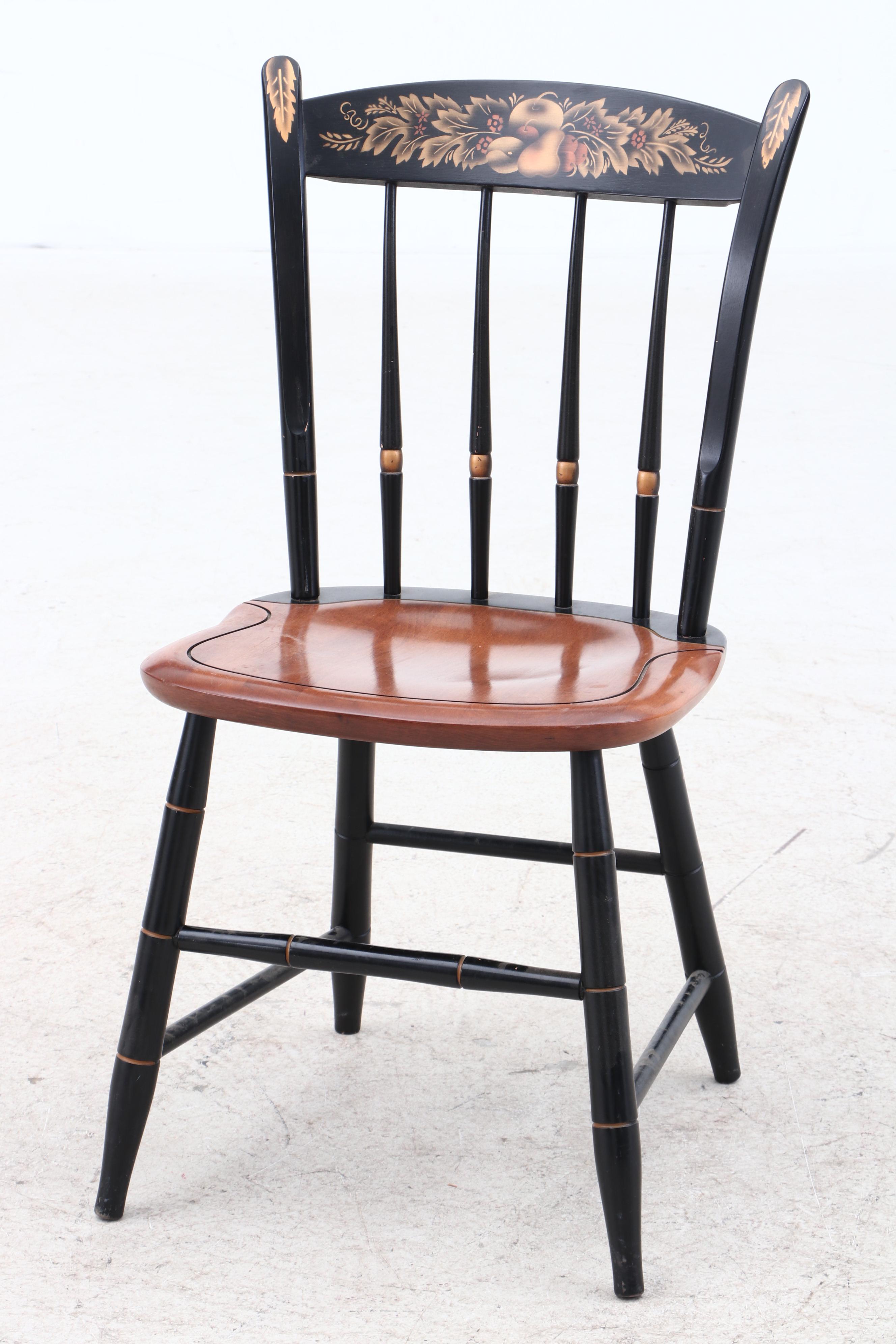 Painted Wood Stenciled Hitchcock Chairs, MidCentury EBTH
