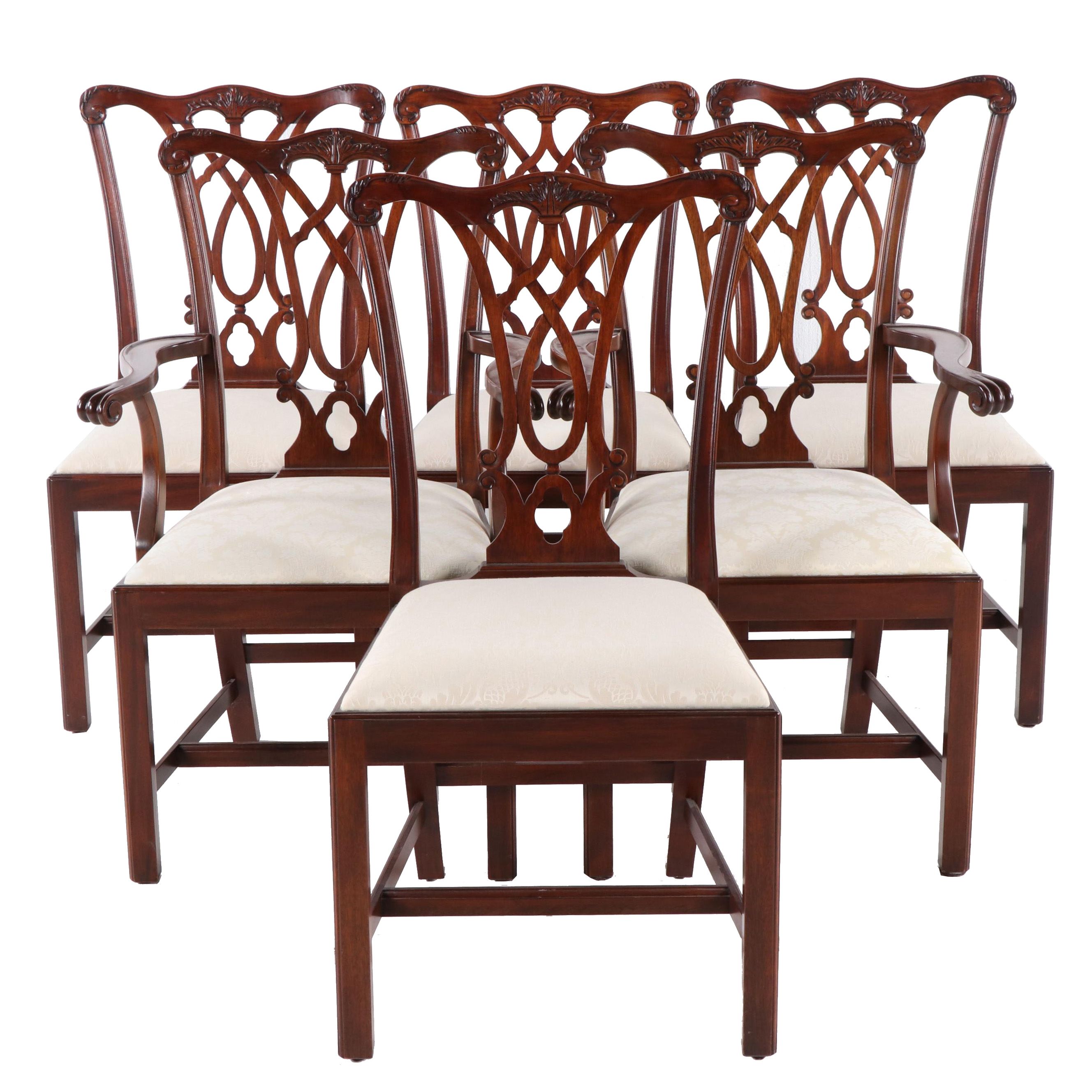 Henkel Harris Six Chippendale Style Mahogany Dining Chairs Ebth