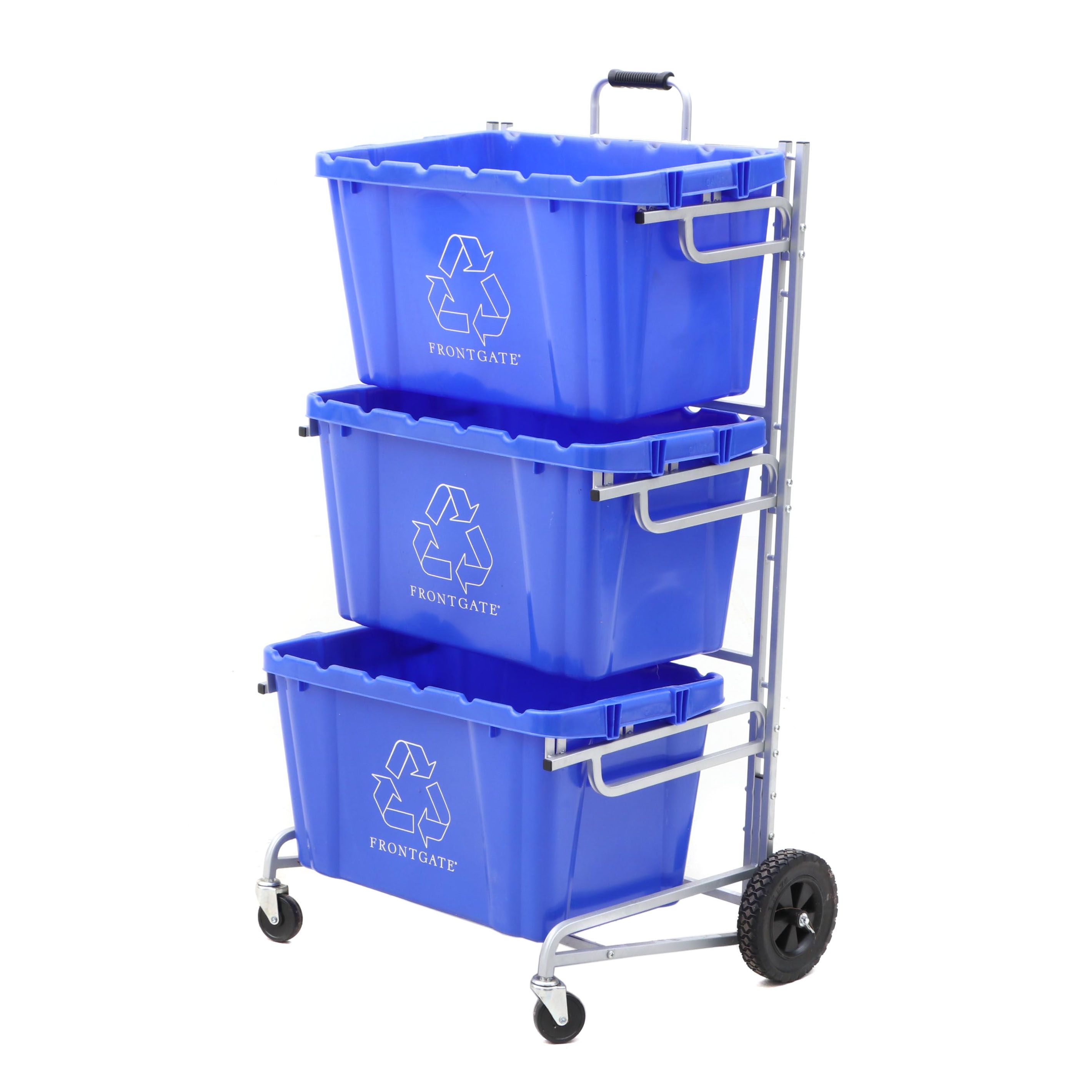 Norris Recycling Bin Cart with Frontgate Plastic Bins EBTH