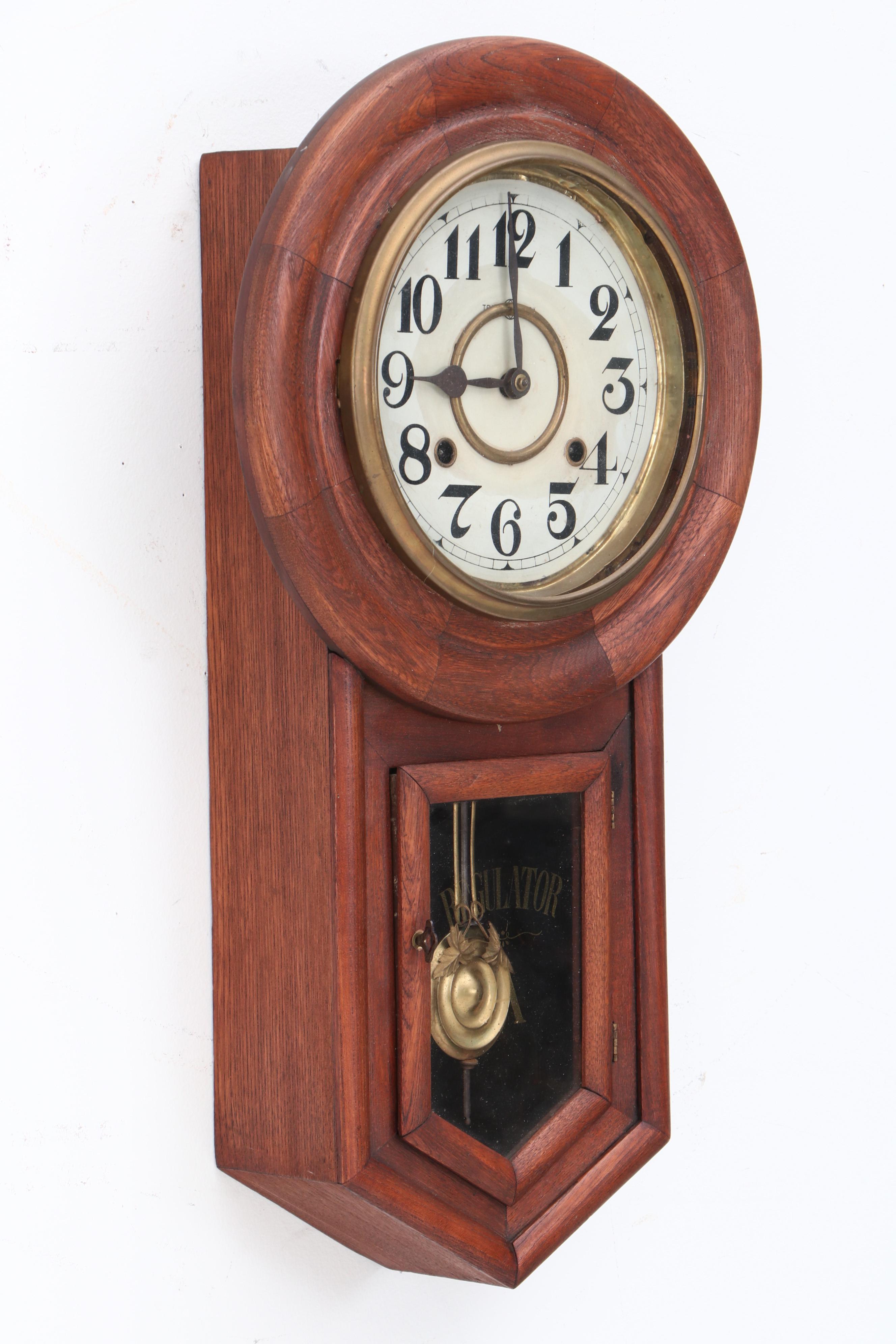 Regulator "A" Wall Mount Pendulum and Chimes Clock, Circa 1890 EBTH