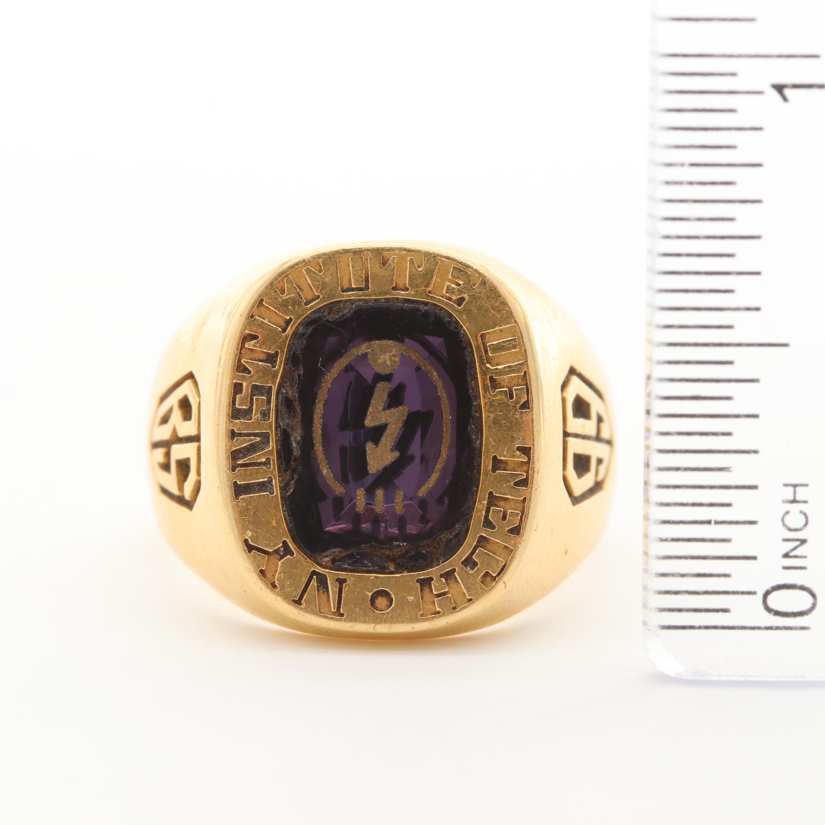 Josten's 18K Yellow Gold Synthetic Spinel Class Ring EBTH