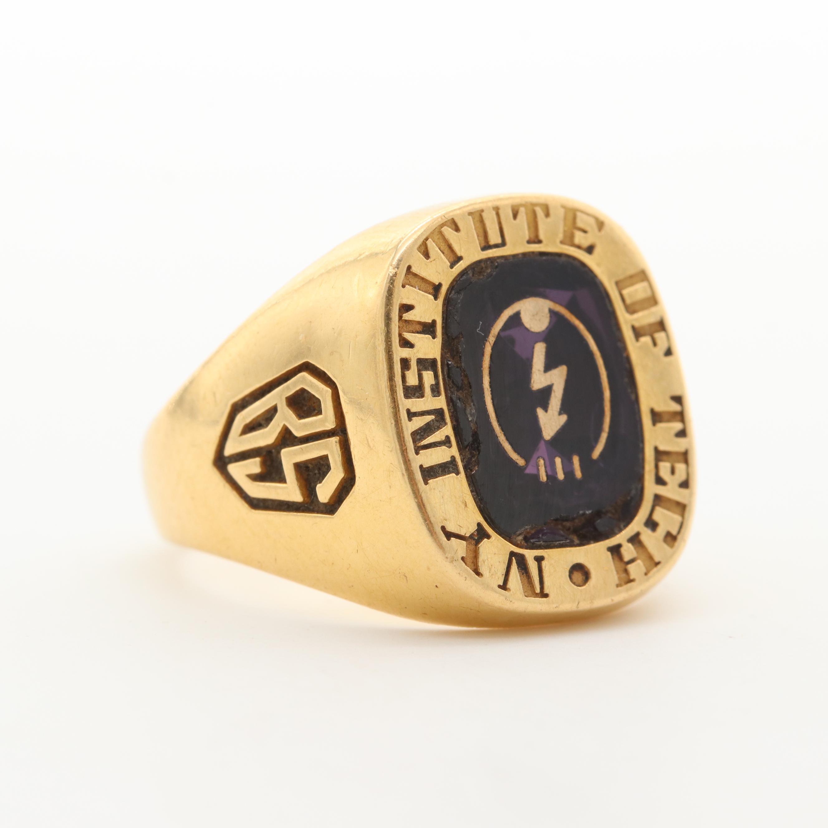 Josten's 18K Yellow Gold Synthetic Spinel Class Ring EBTH