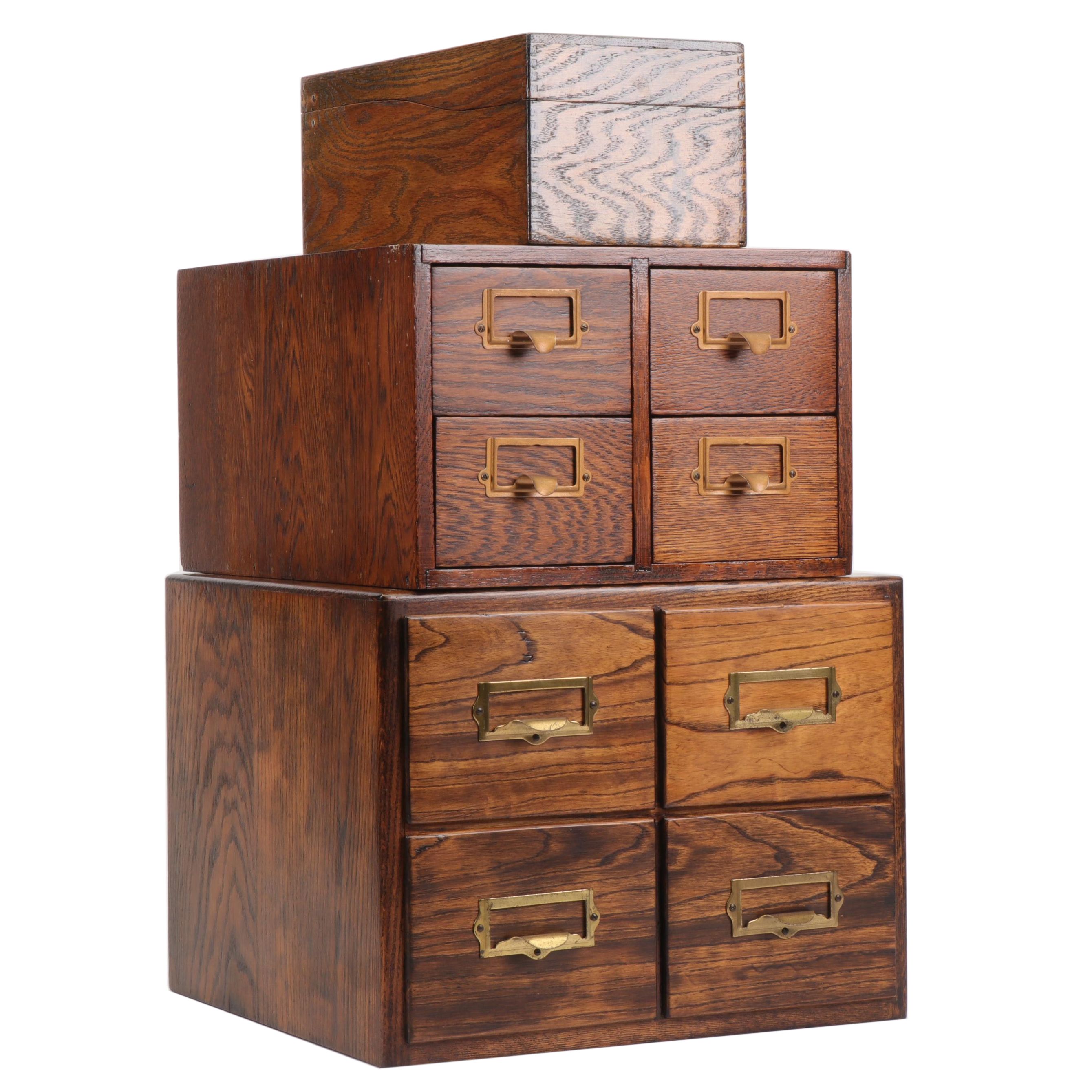 Oak Card Catalog EBTH
