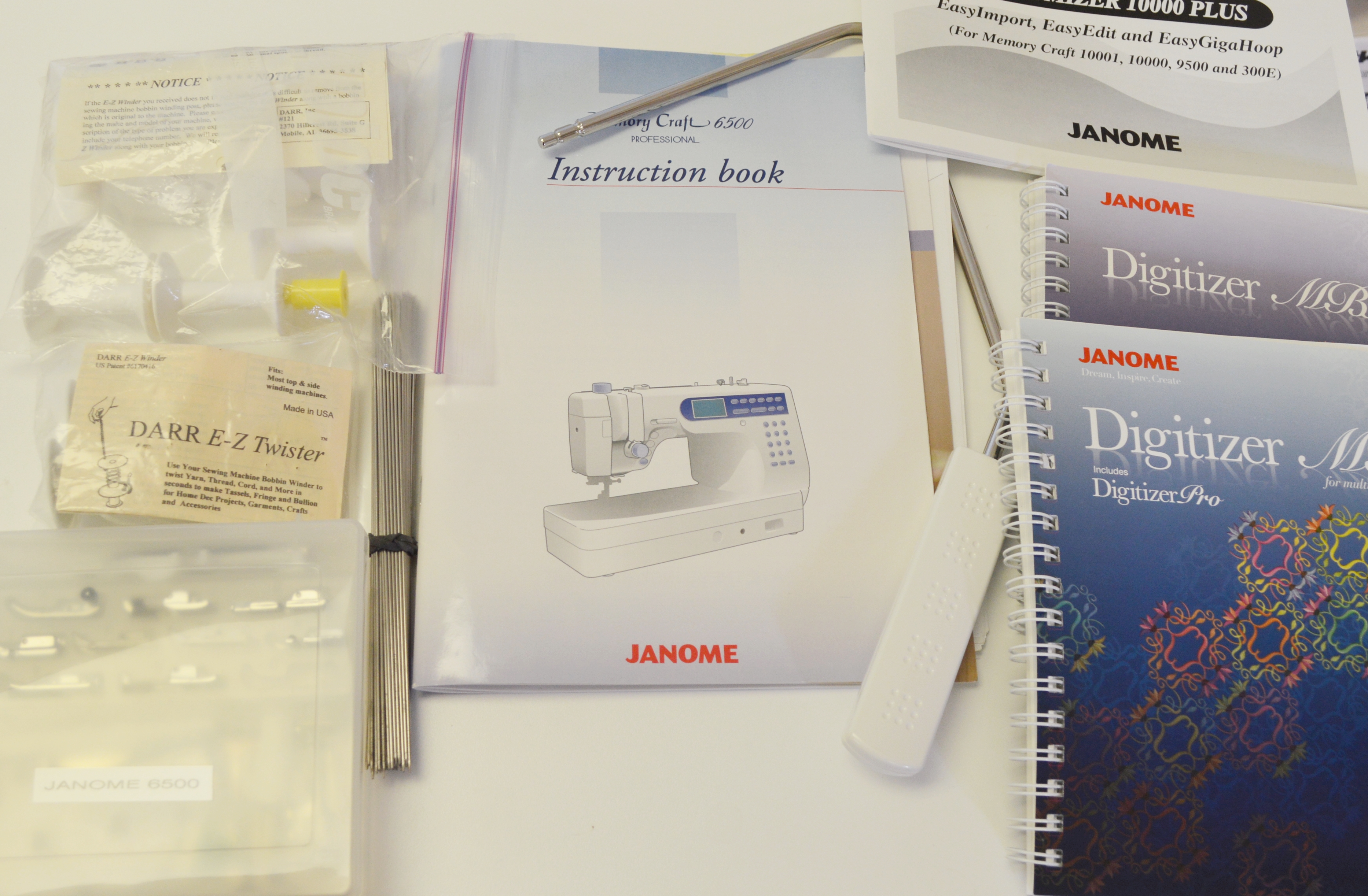 Janome Memory Craft 6500 Professional Sewing Machine and Extension