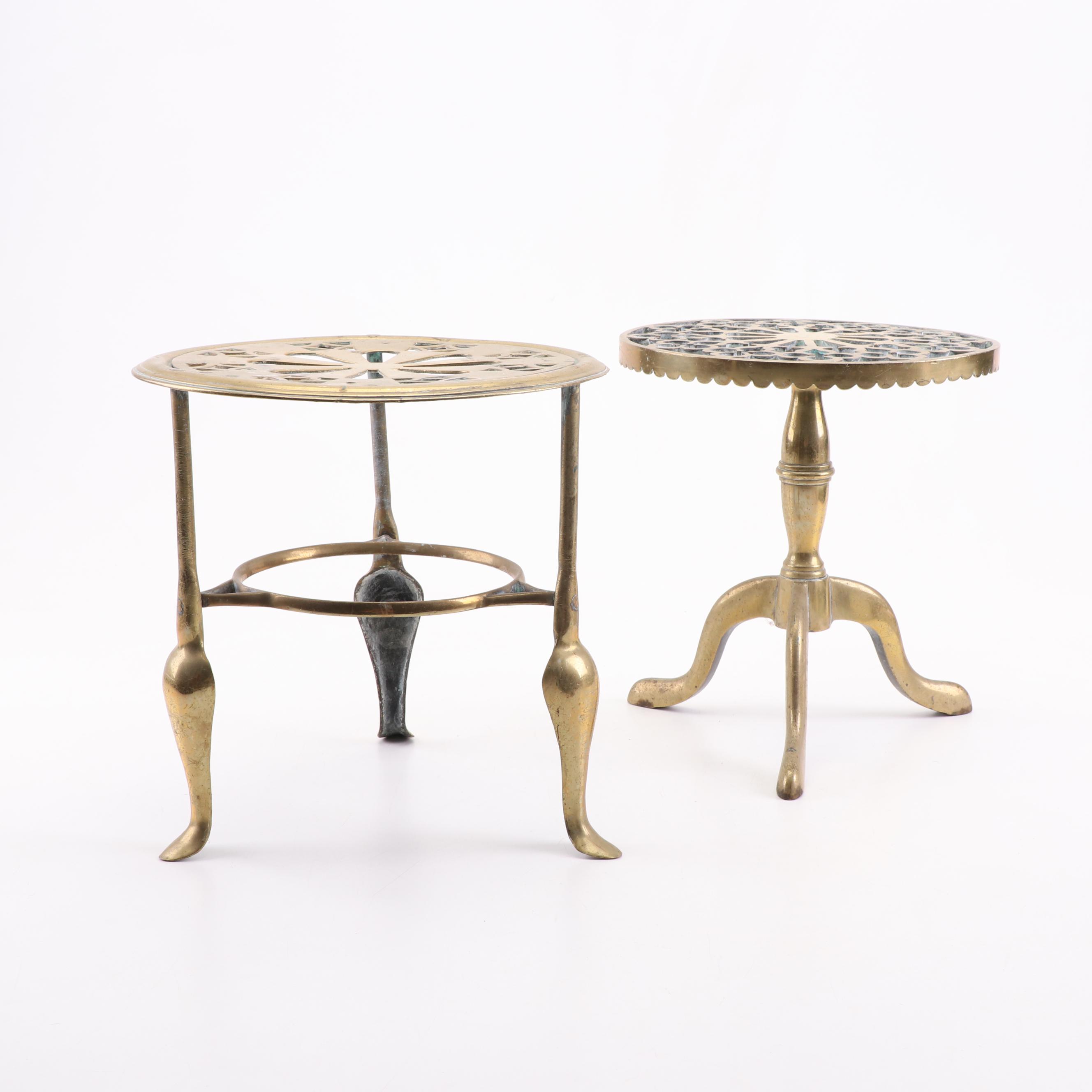 Brass Reticulated Fireplace Trivets, Late 18th to Early 19th Century EBTH