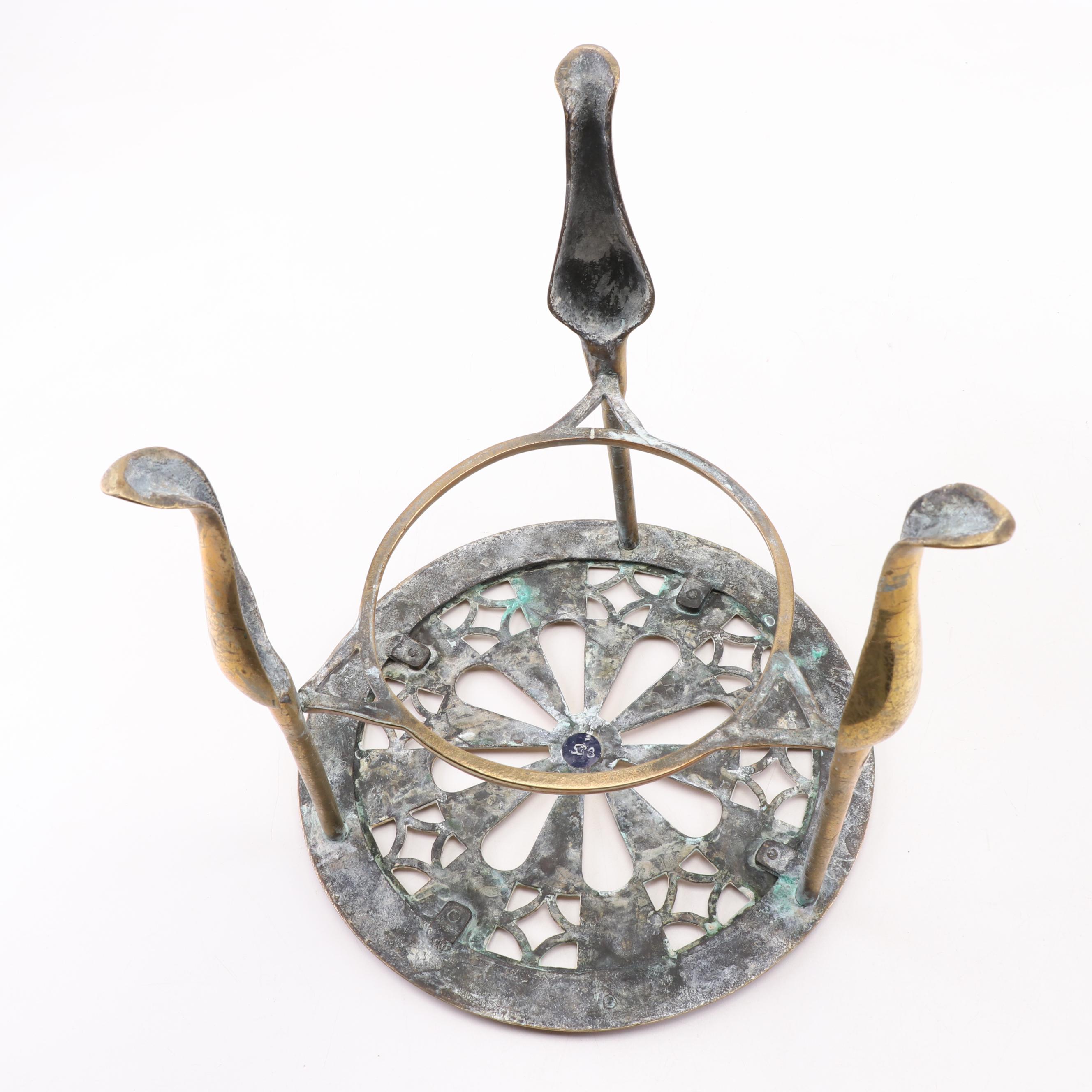 Brass Reticulated Fireplace Trivets, Late 18th to Early 19th Century EBTH