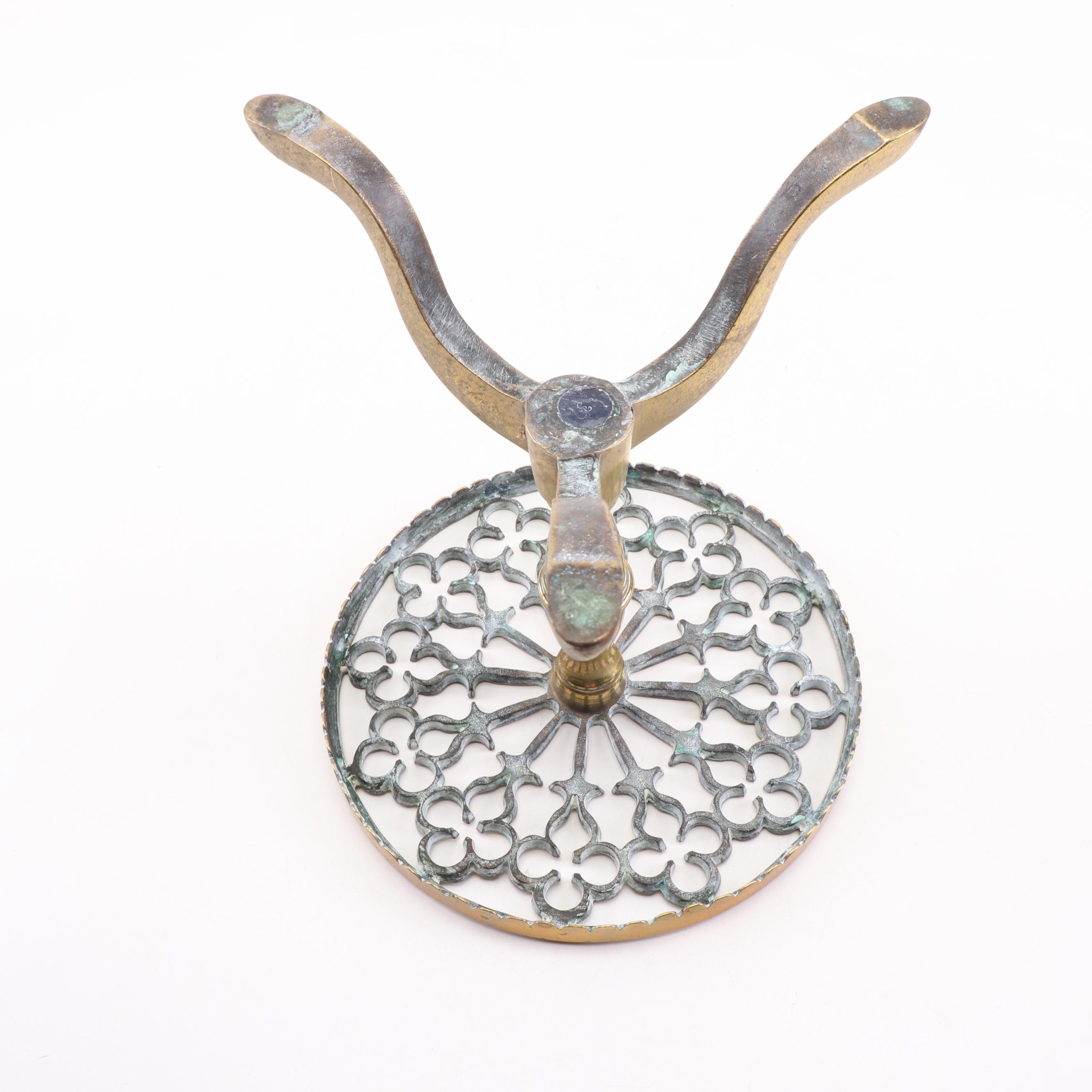 Brass Reticulated Fireplace Trivets, Late 18th to Early 19th Century EBTH