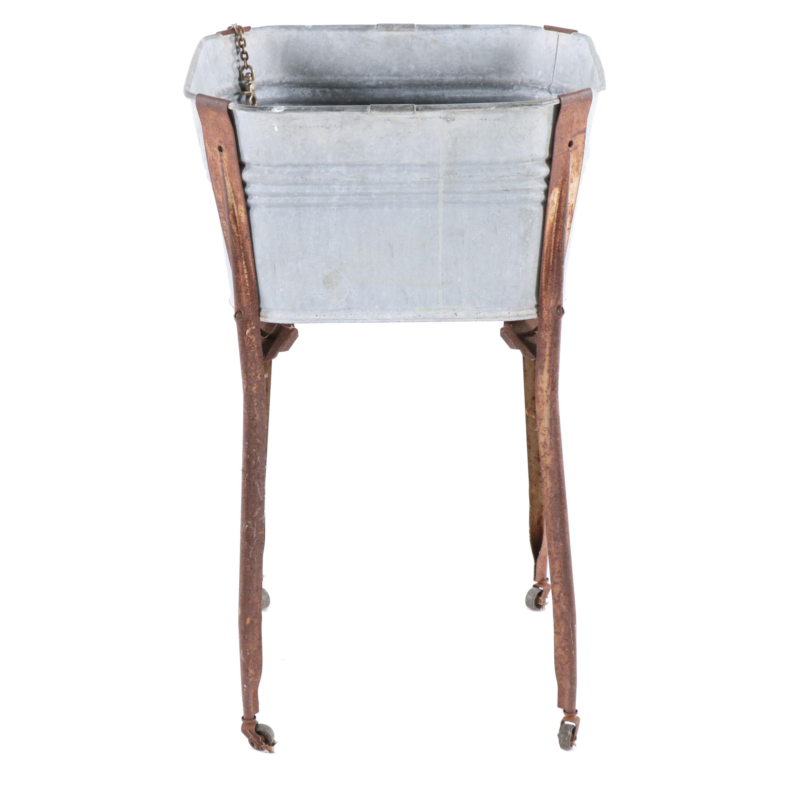 Wash Tub On Stand Vintage