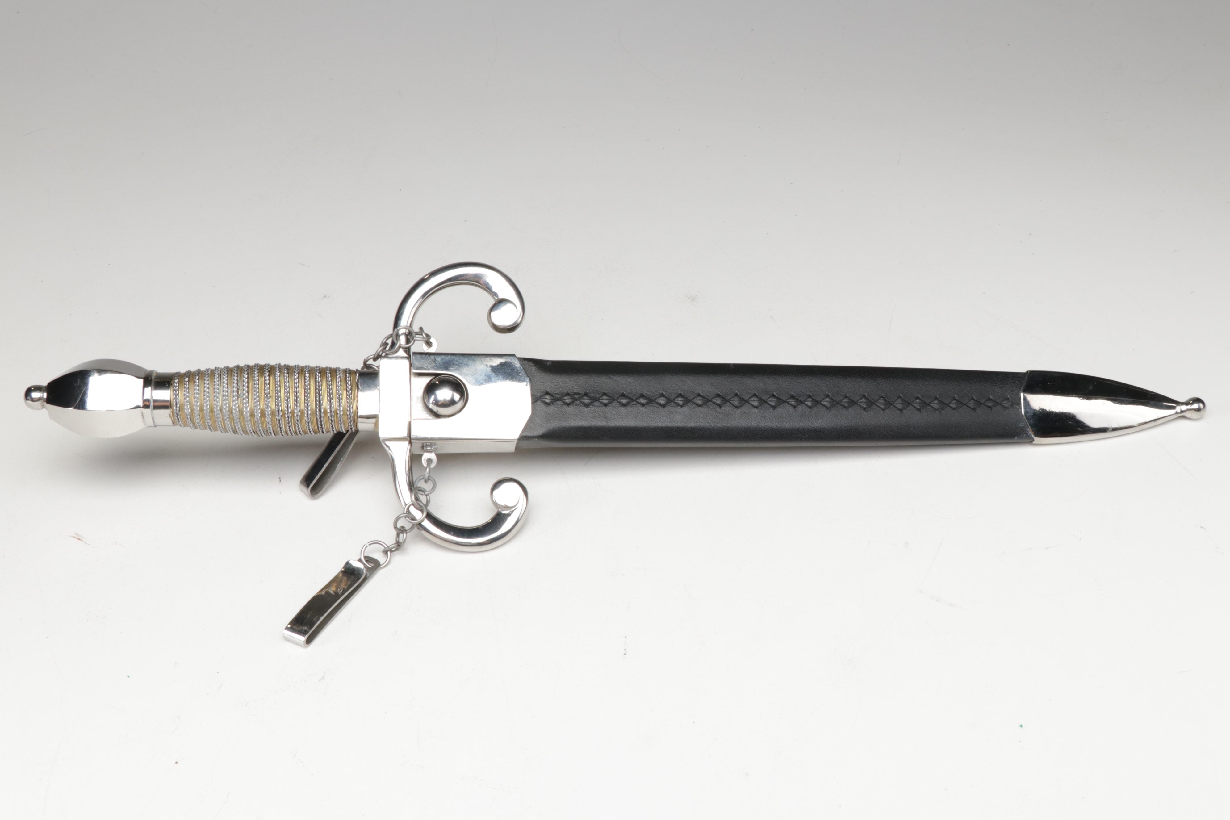 Stainless Steel Cosplay Parrying Dagger with Leather Sheath EBTH