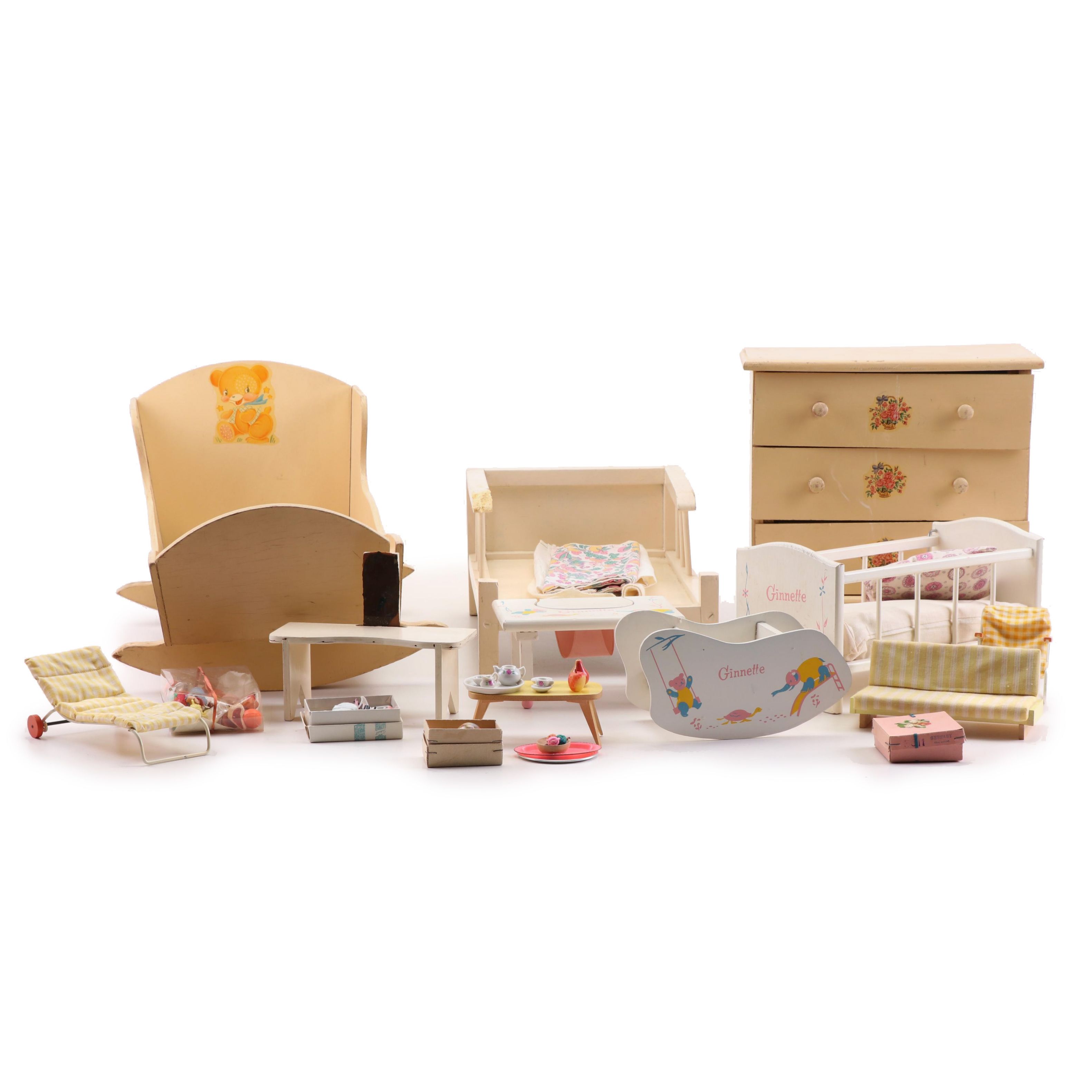 Vogue Dolls Ginnettes And Other Doll Furniture And - 