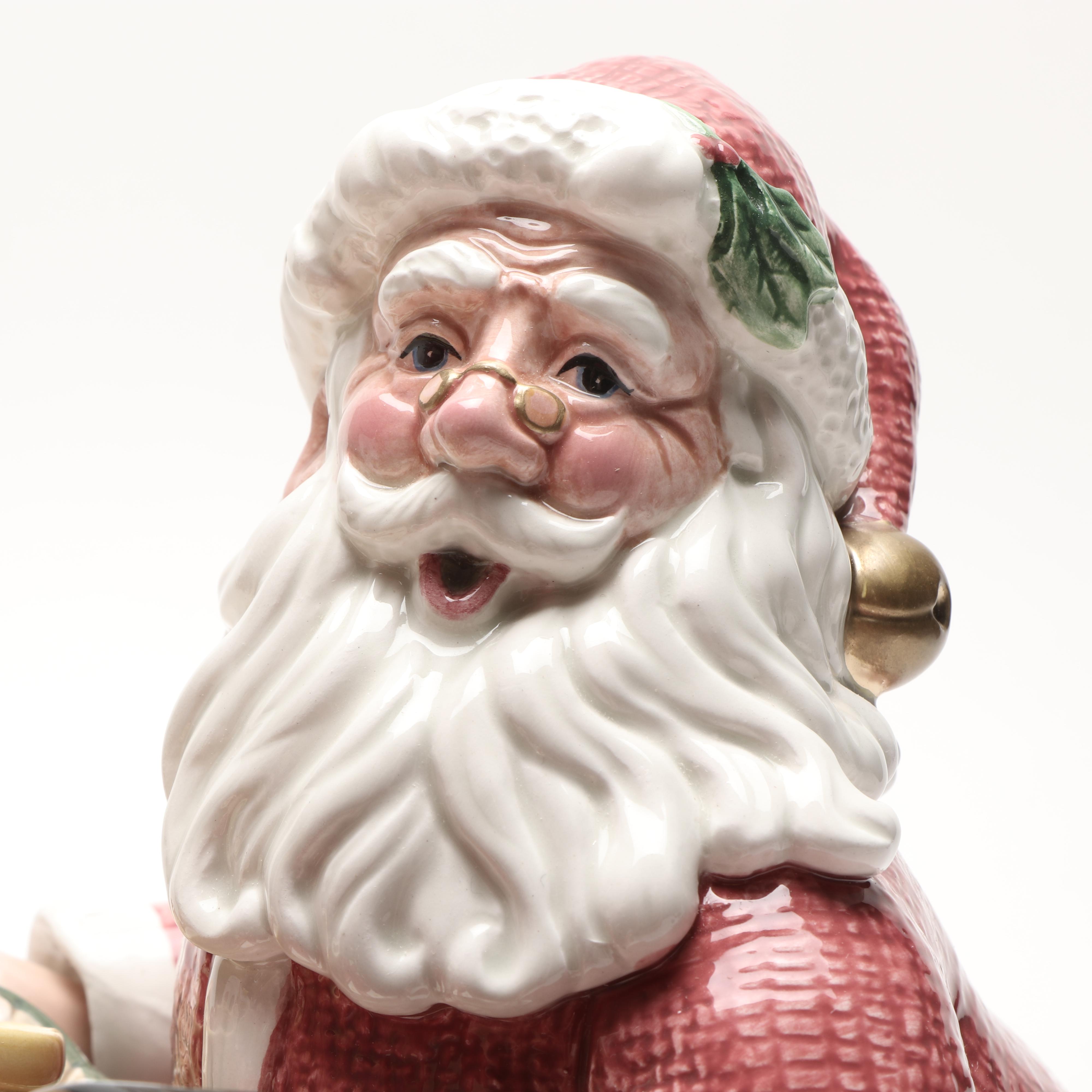 Fitz and Floyd Classics "Old Fashioned Christmas" Santa Cookie Jar | EBTH