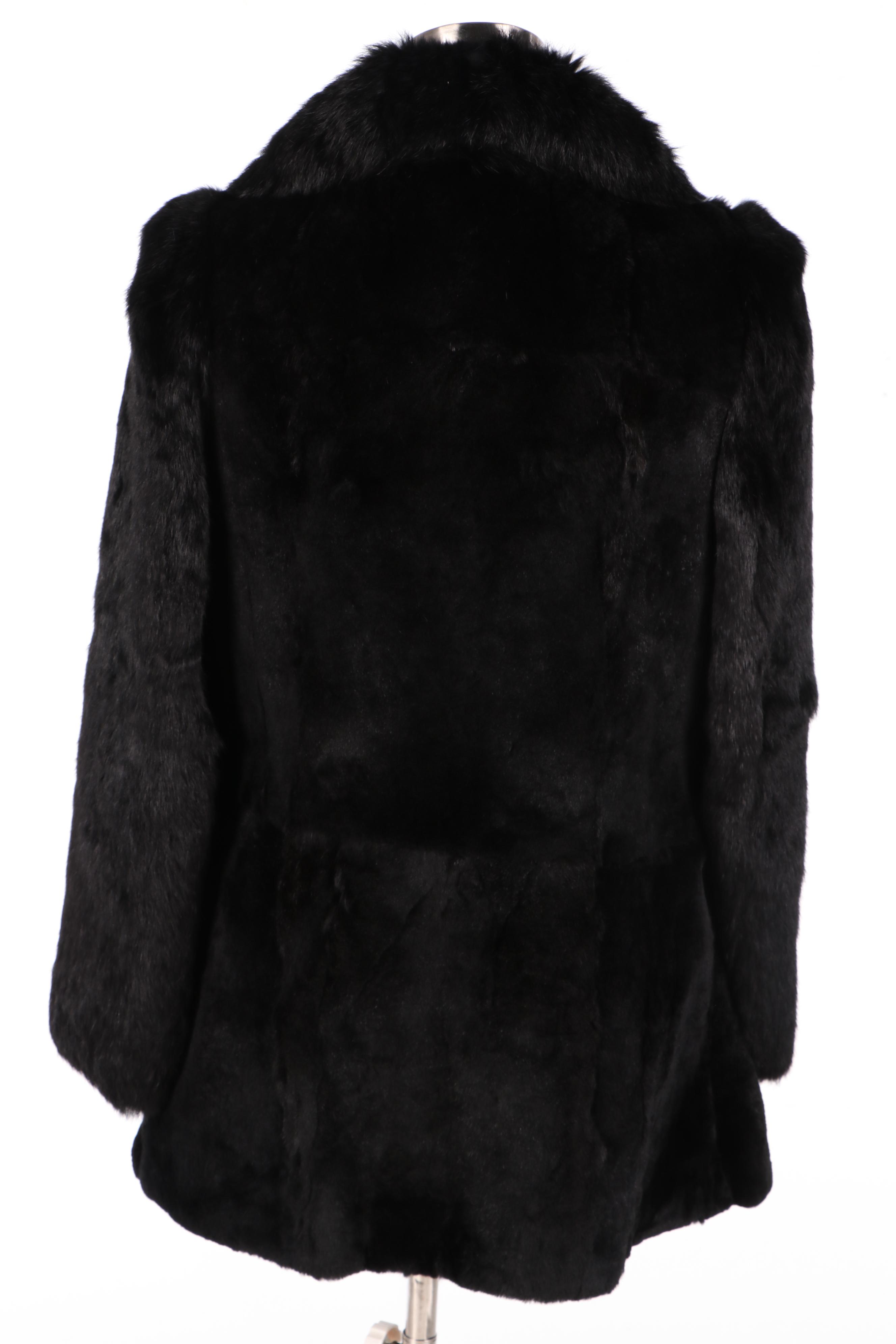 Fur Couture Beverly Hills Black Rabbit Fur Jacket EBTH