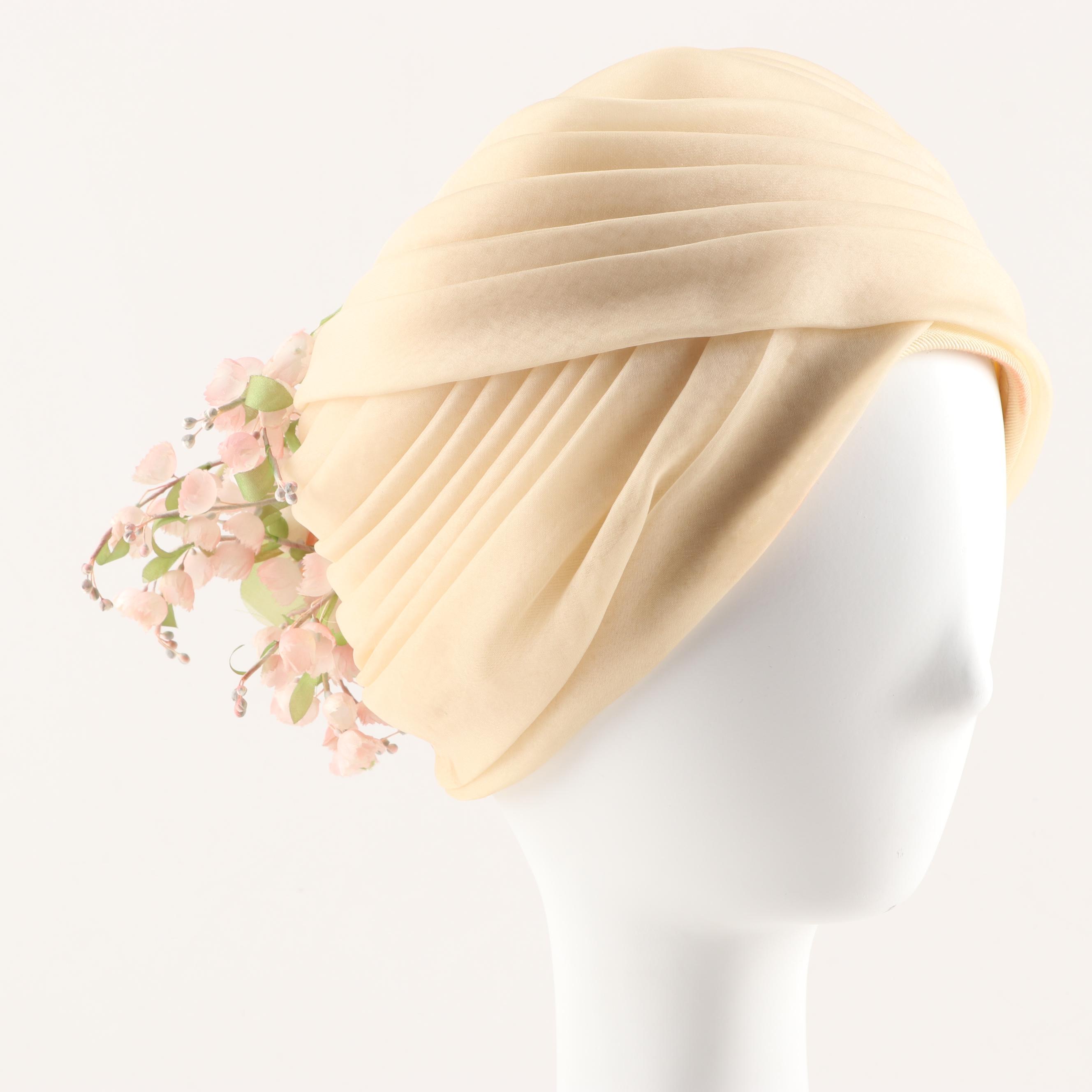 Christian Dior Chapeaux Paris New York Ruched Silk Organza Hat 1960s Vintage Ebth