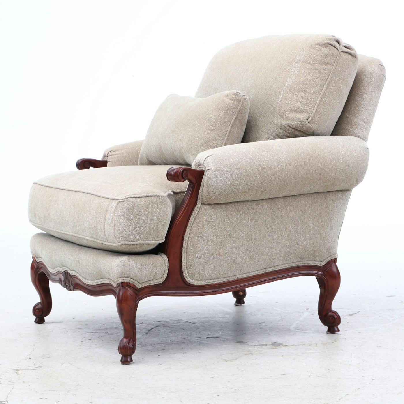 Thomasville Upholstered Arm Chair with Ottoman | EBTH