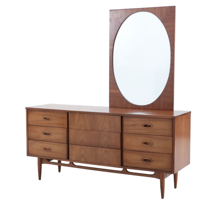Mid Century Modern Dixie Furniture Cherry Chest Of Drawers With