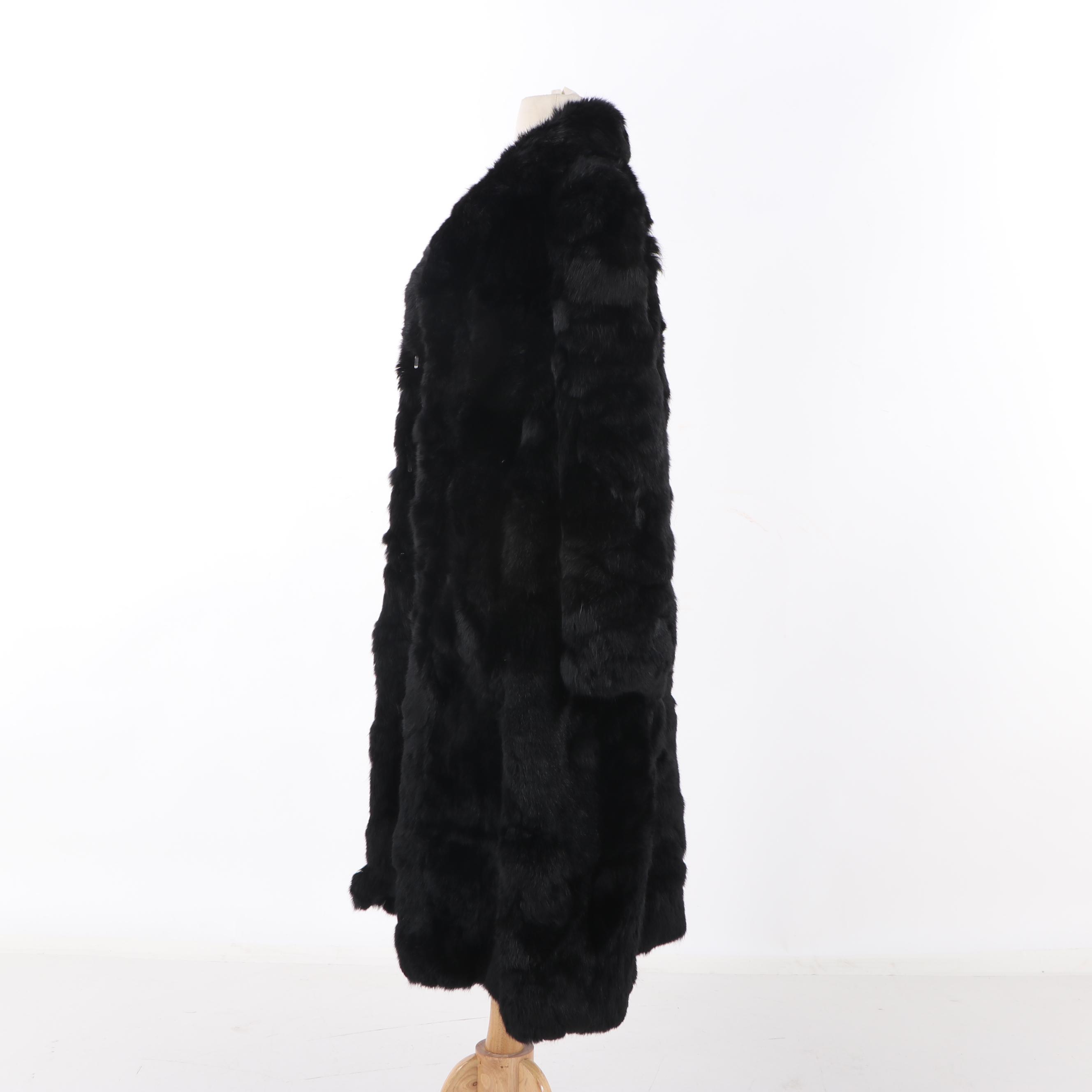 Black Rabbit Fur Coat EBTH