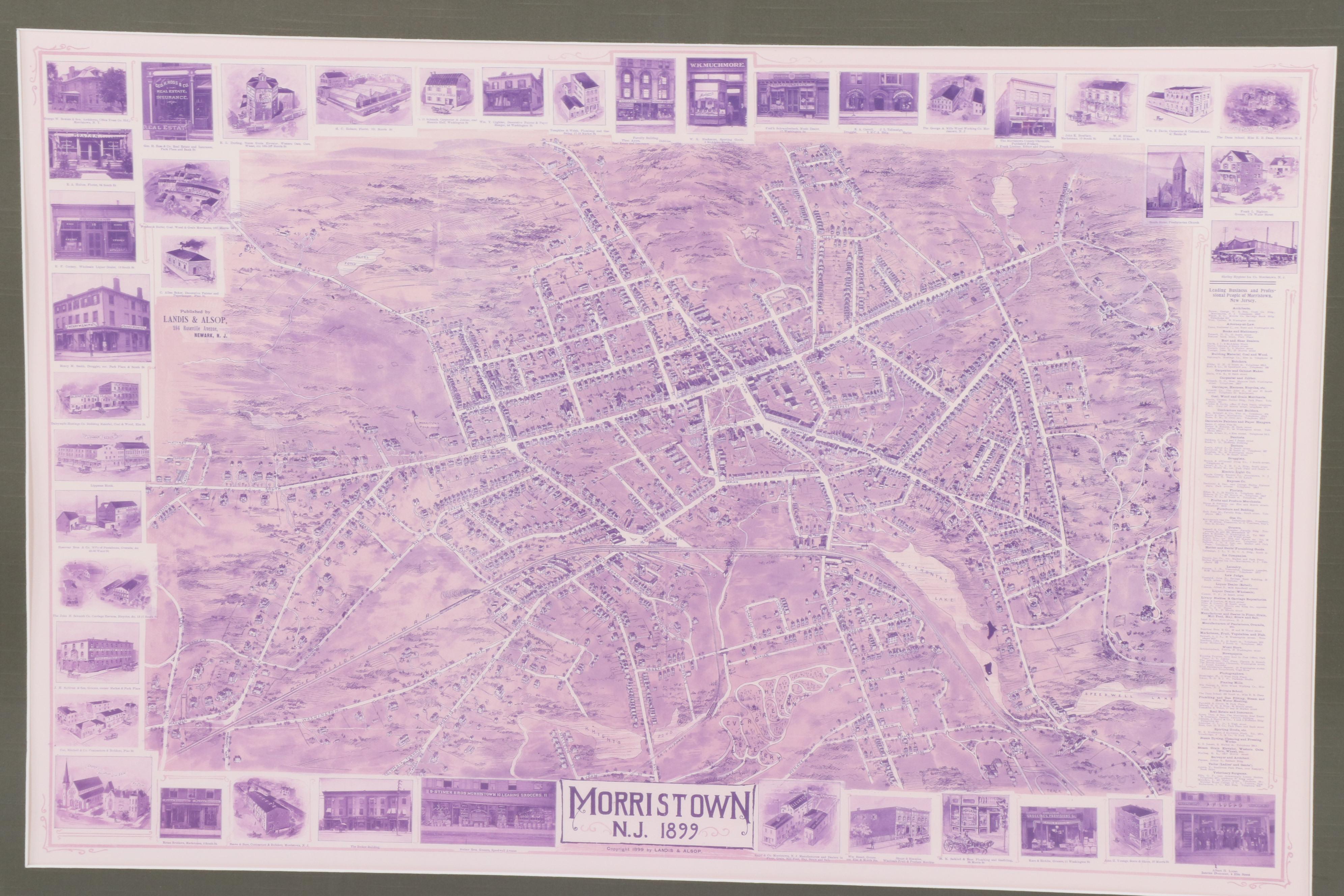Morristown, New Jersey Frame Map and Reproduction Print EBTH