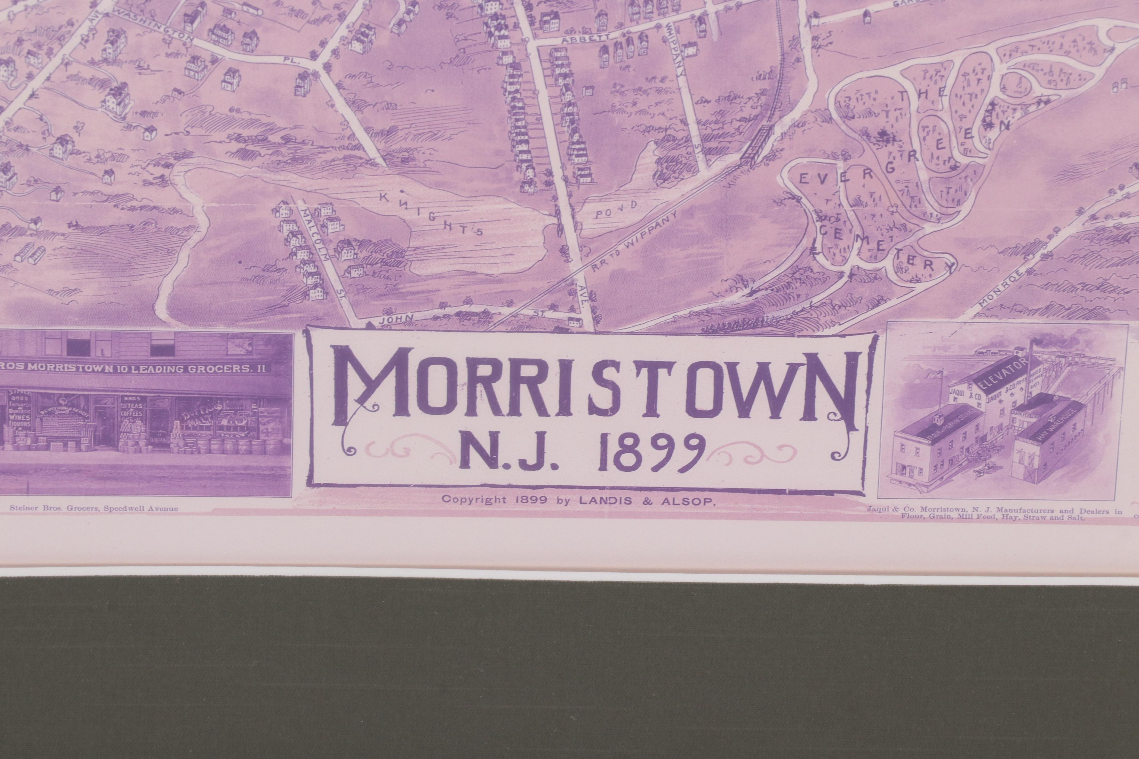 Morristown, New Jersey Frame Map and Reproduction Print EBTH