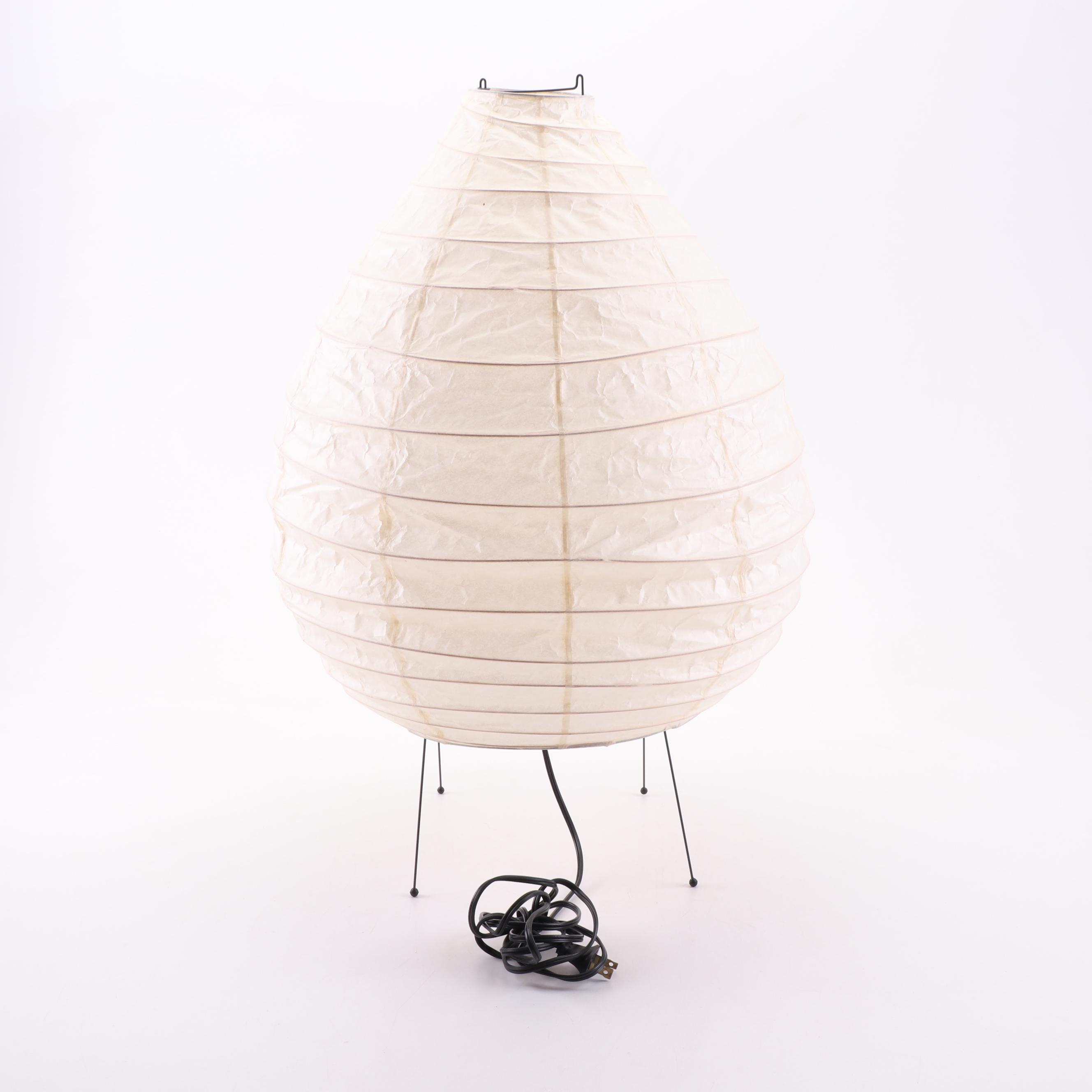Isamu Noguchi "Akari 22N" Japanese Rice Paper Table Lamp, Vintage EBTH