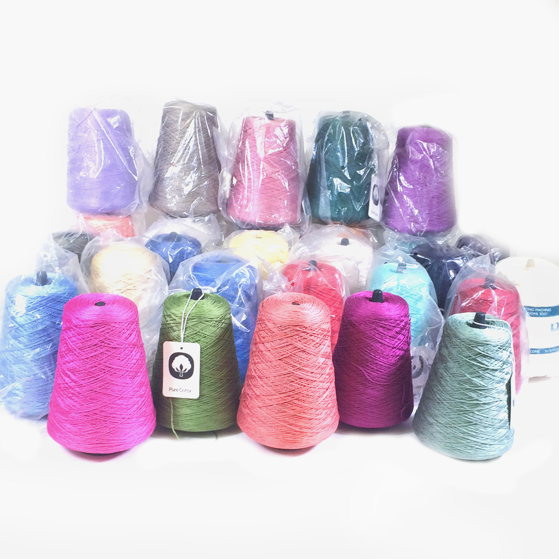 Assorted Colors Mercerized Cotton 500 Gram Knitting Yarn Cones EBTH
