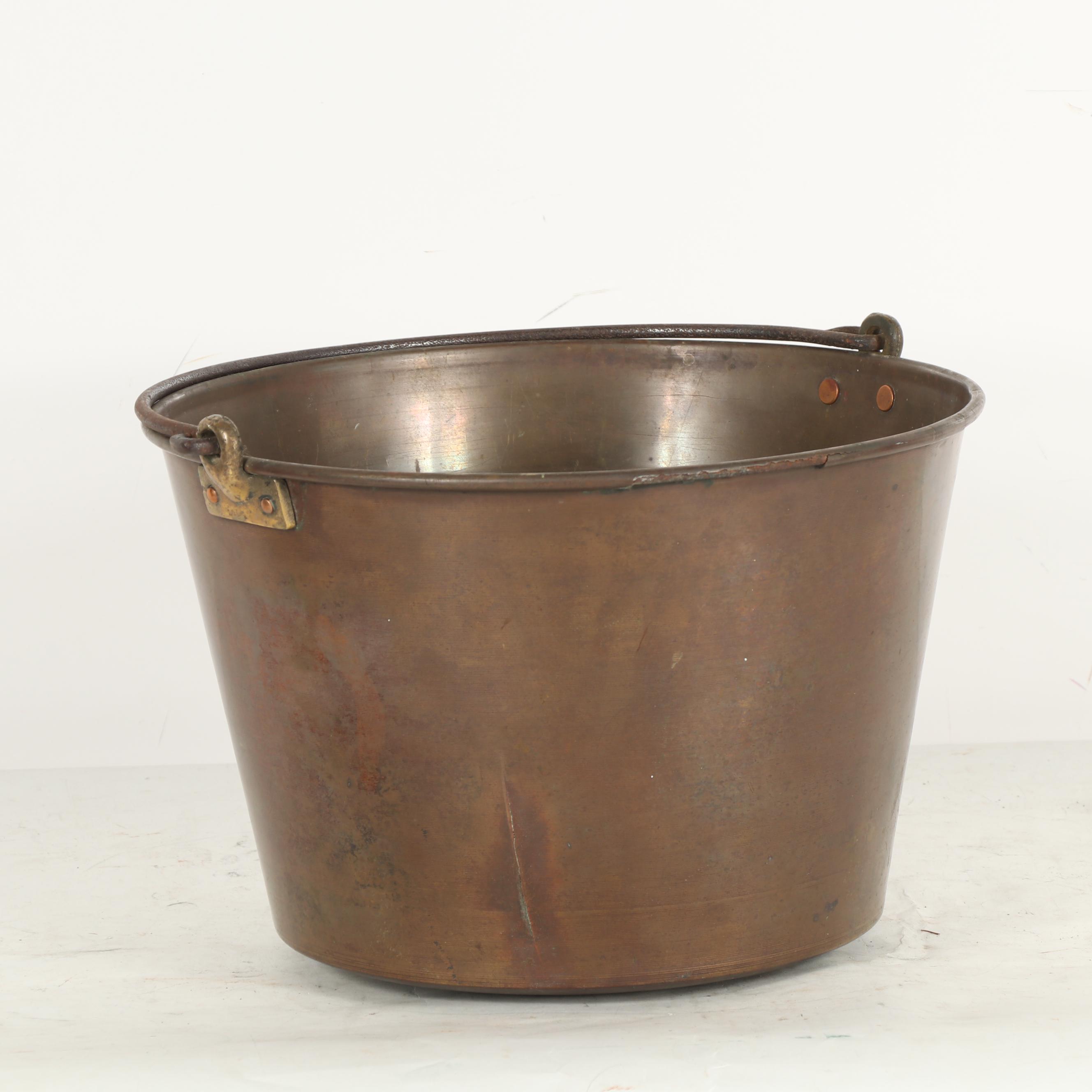 Antique Ansonia Copper & Brass Bucket | EBTH