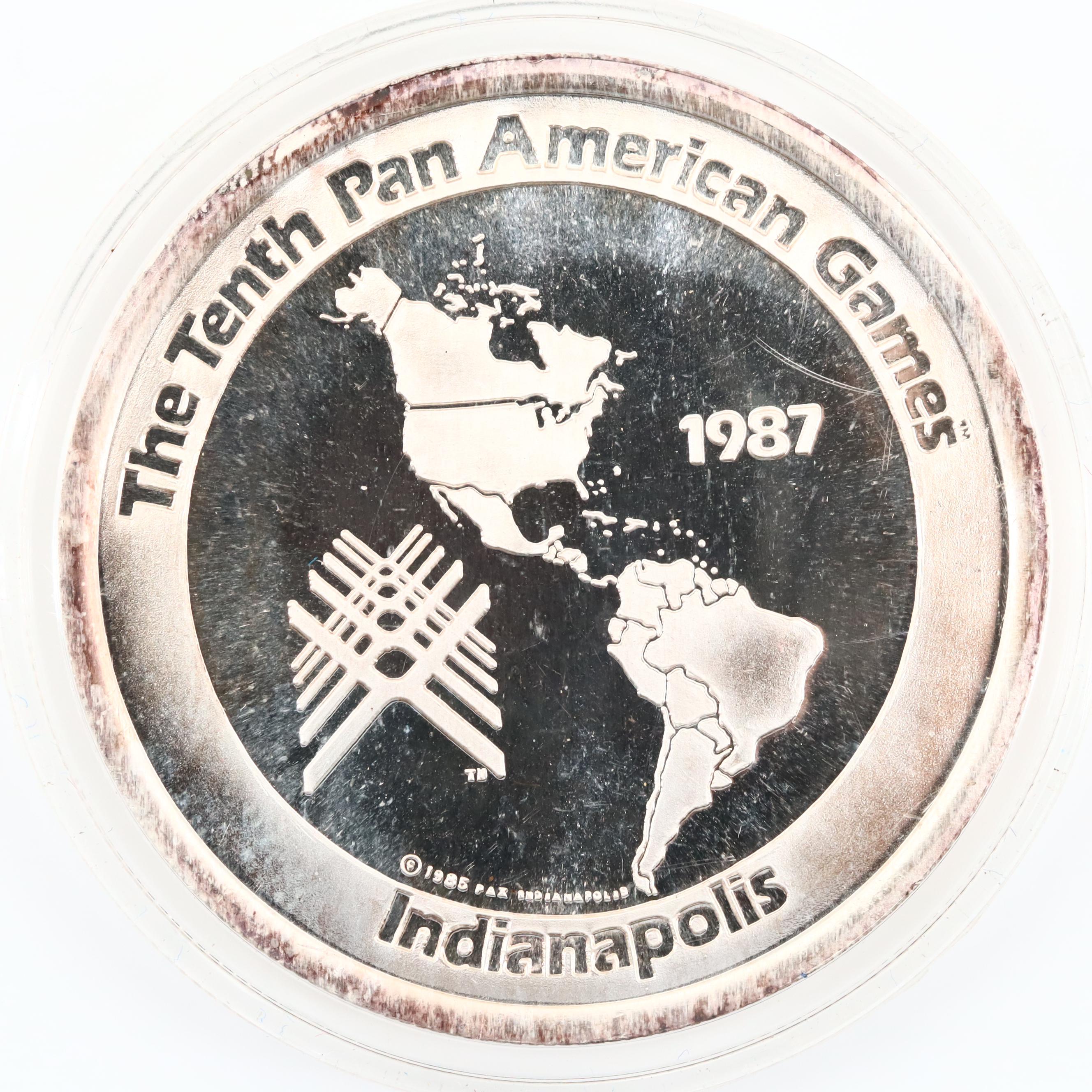 1987 Tenth Pan American Games Gold Plated and Silver Commemorative