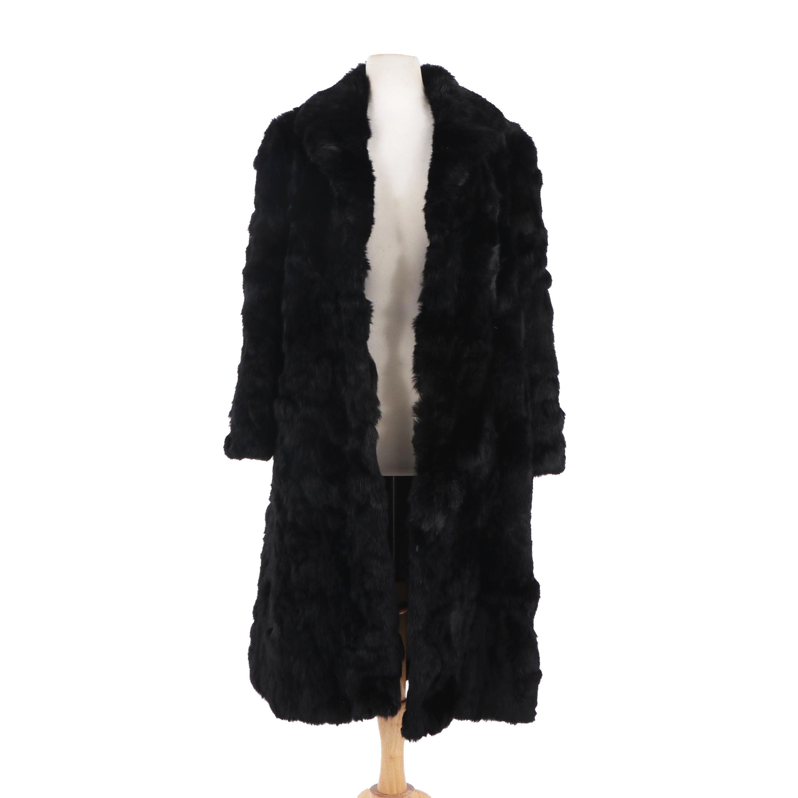 Black Rabbit Fur Coat EBTH