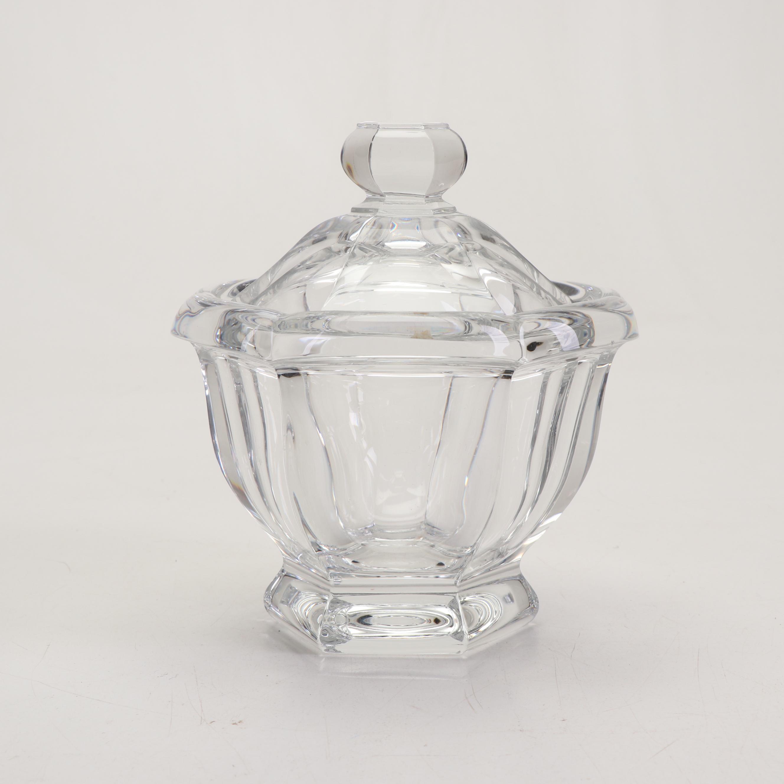 Baccarat Crystal "Bretagne" Mustard Jar, Vintage EBTH