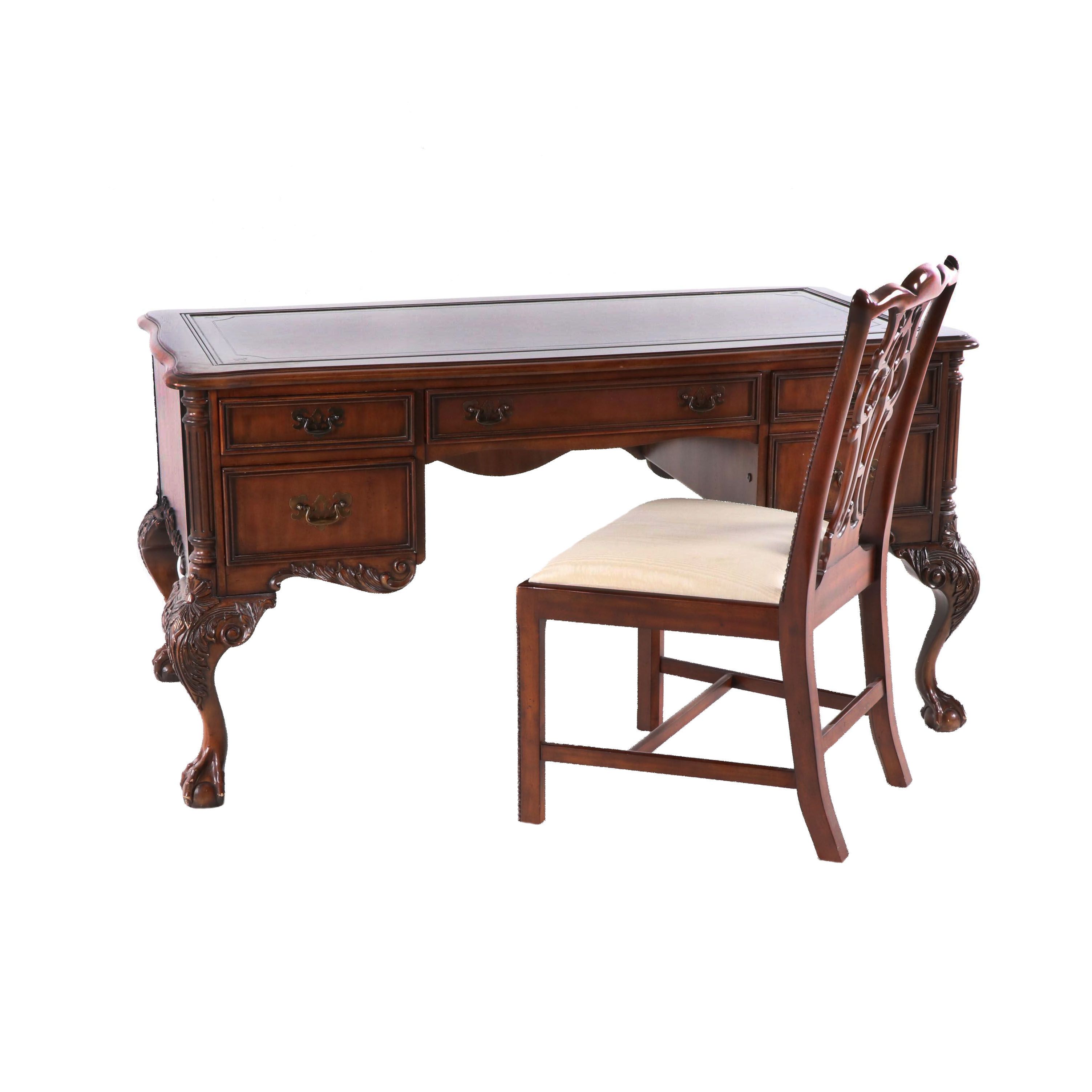 Maitland Smith And Sligh Chippendale Style Chair And Desk Ebth