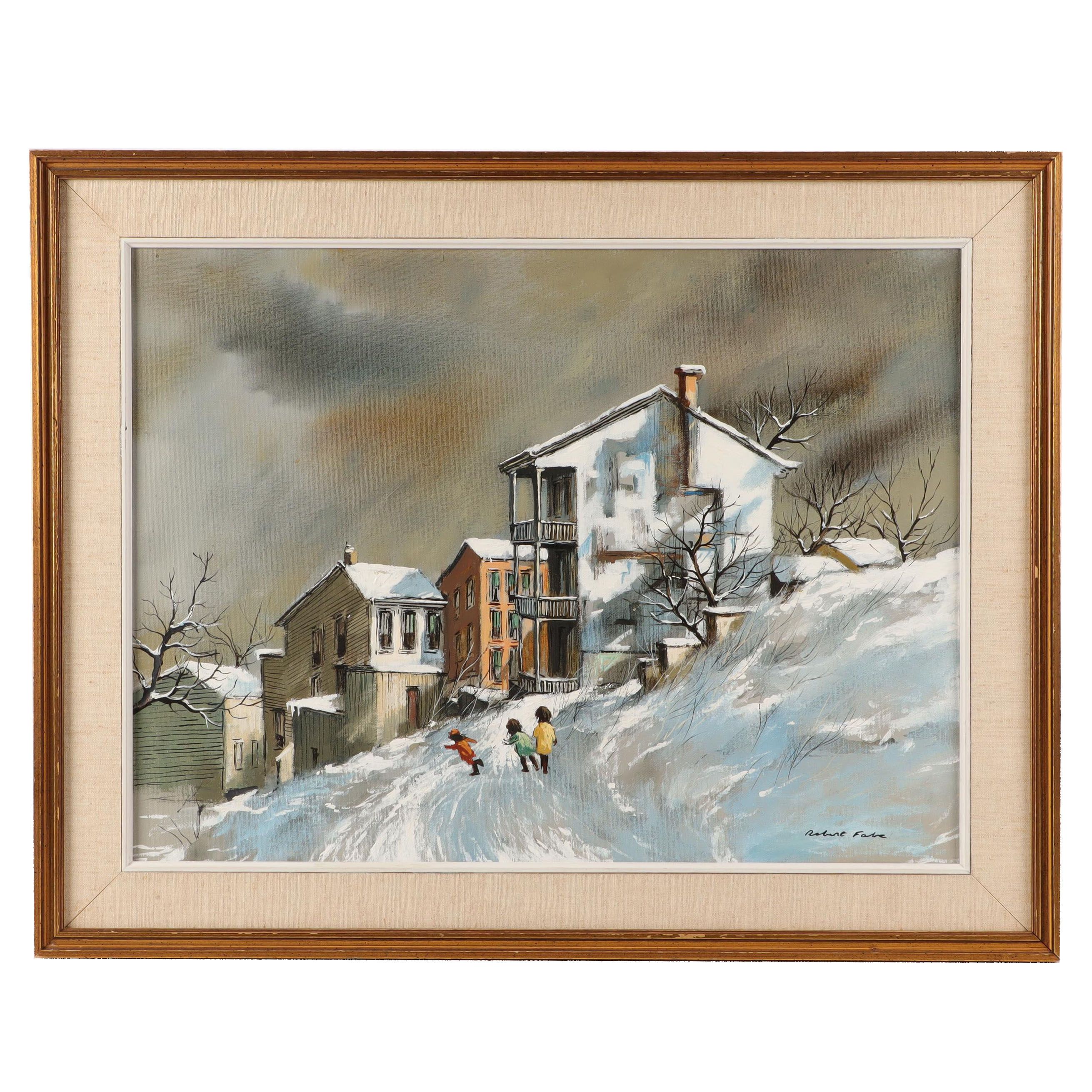 Robert Fabe Oil Painting December Day Ebth