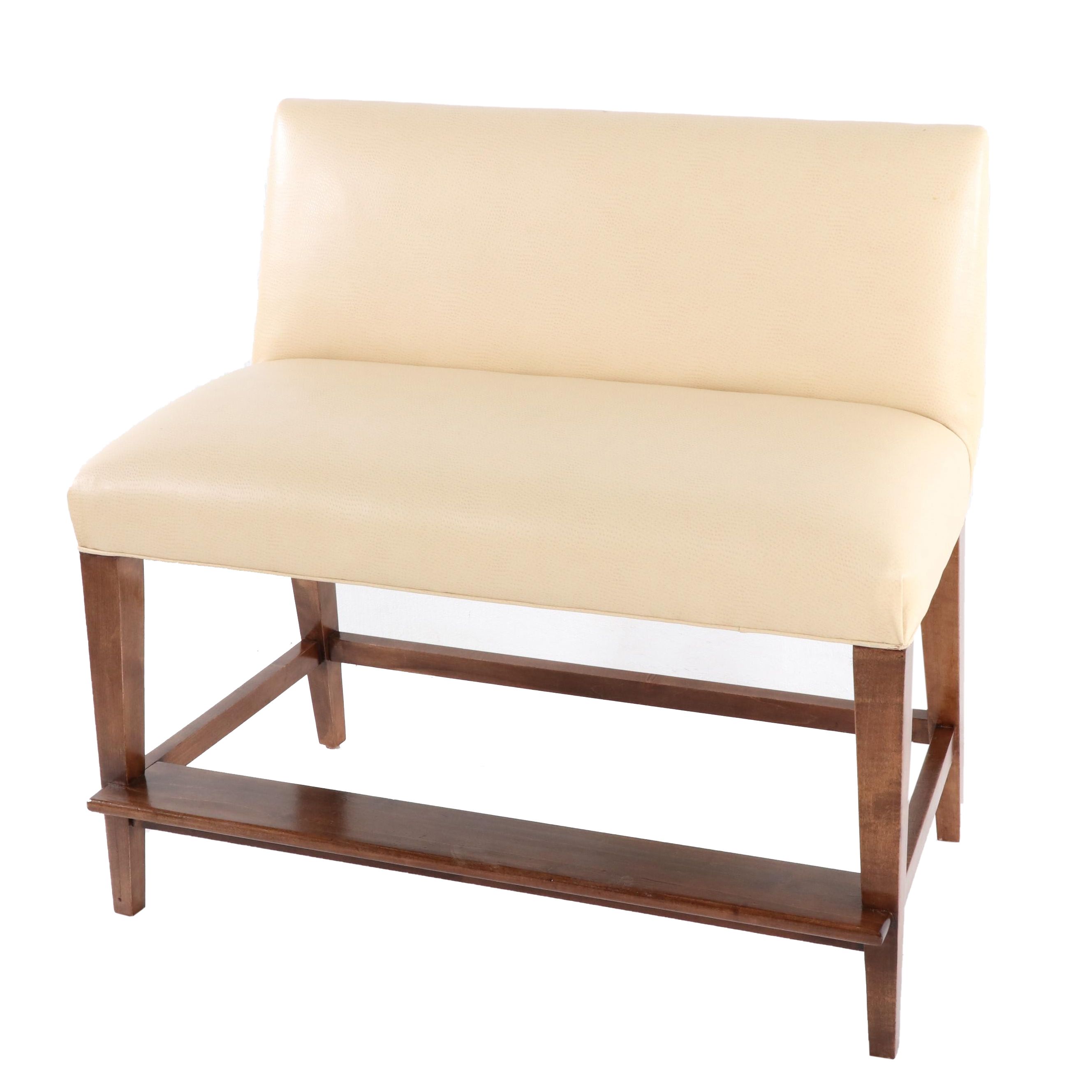 Modern Counter Height Vinyl Upholstered Banquette Ebth