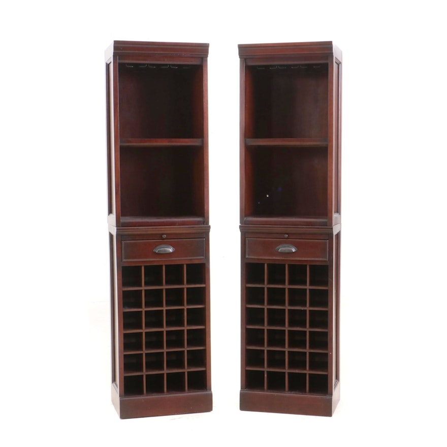 Pottery Barn Cherry Finish Wine Bottle Storage Cabinet