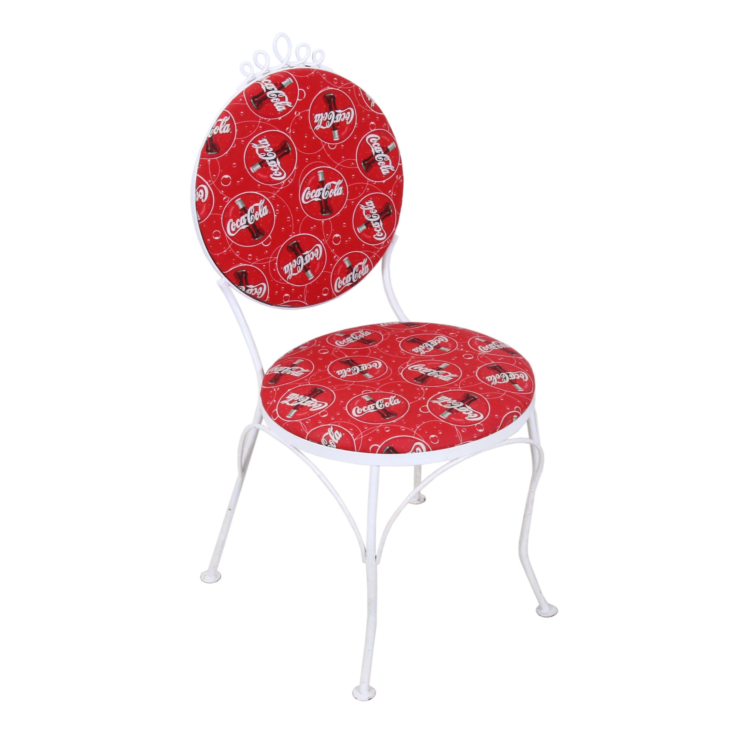 Metal Coca Cola Upholstered Bistro Chair Ebth