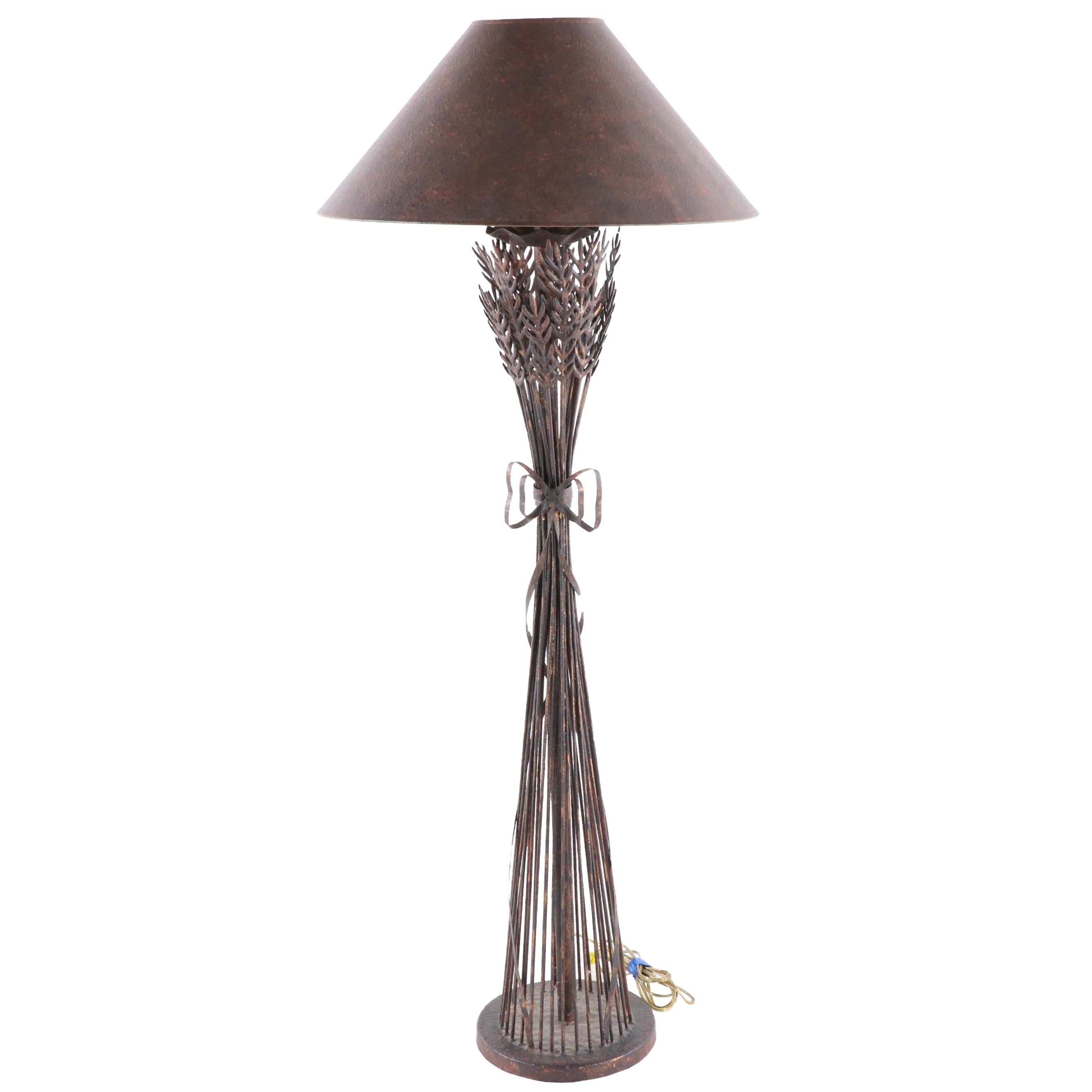 Metal Bronze Finished Bound Wheat Stem Floor Lamp Contemporary Ebth