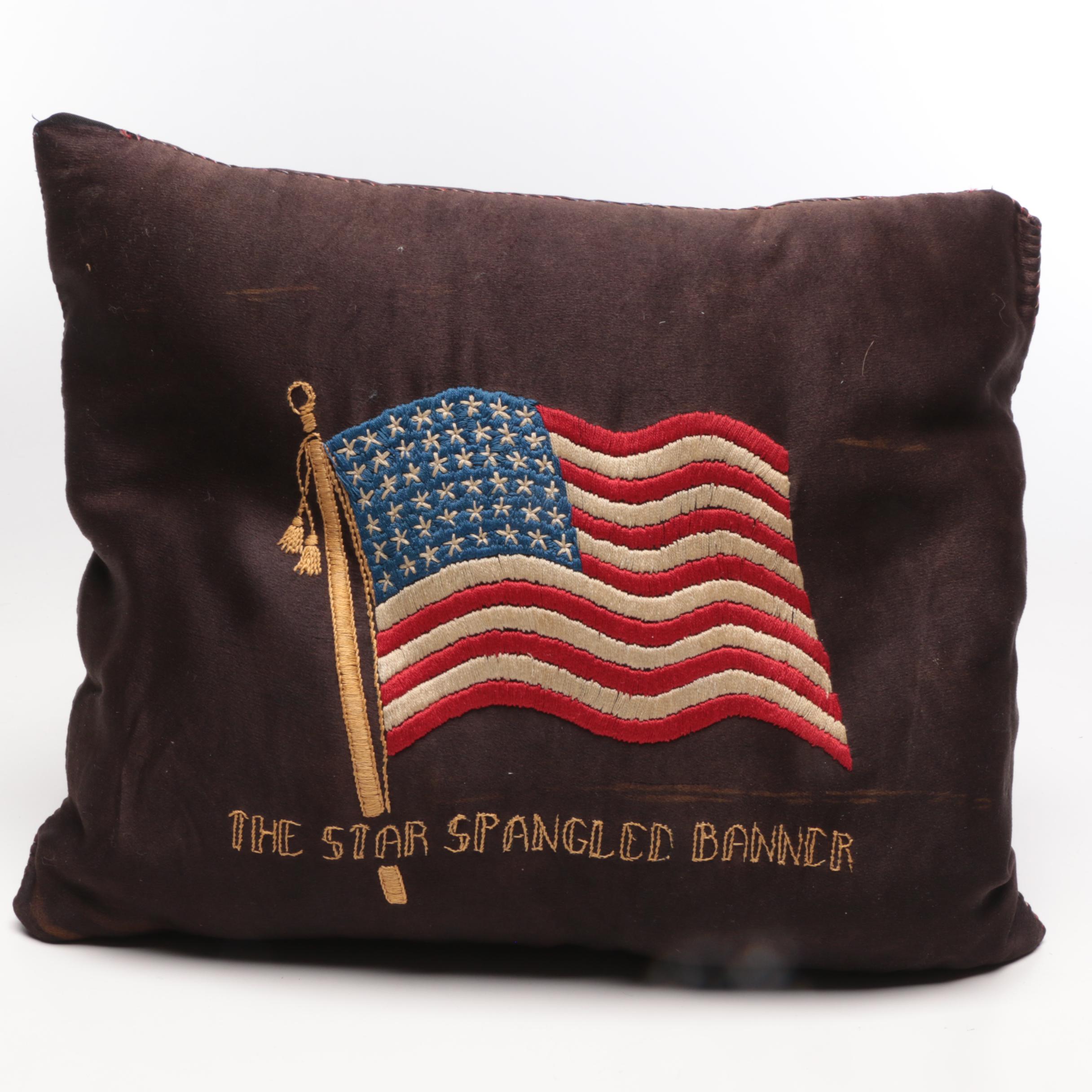 Star Spangled Banner 48 Star Embroidered Accent American Flag