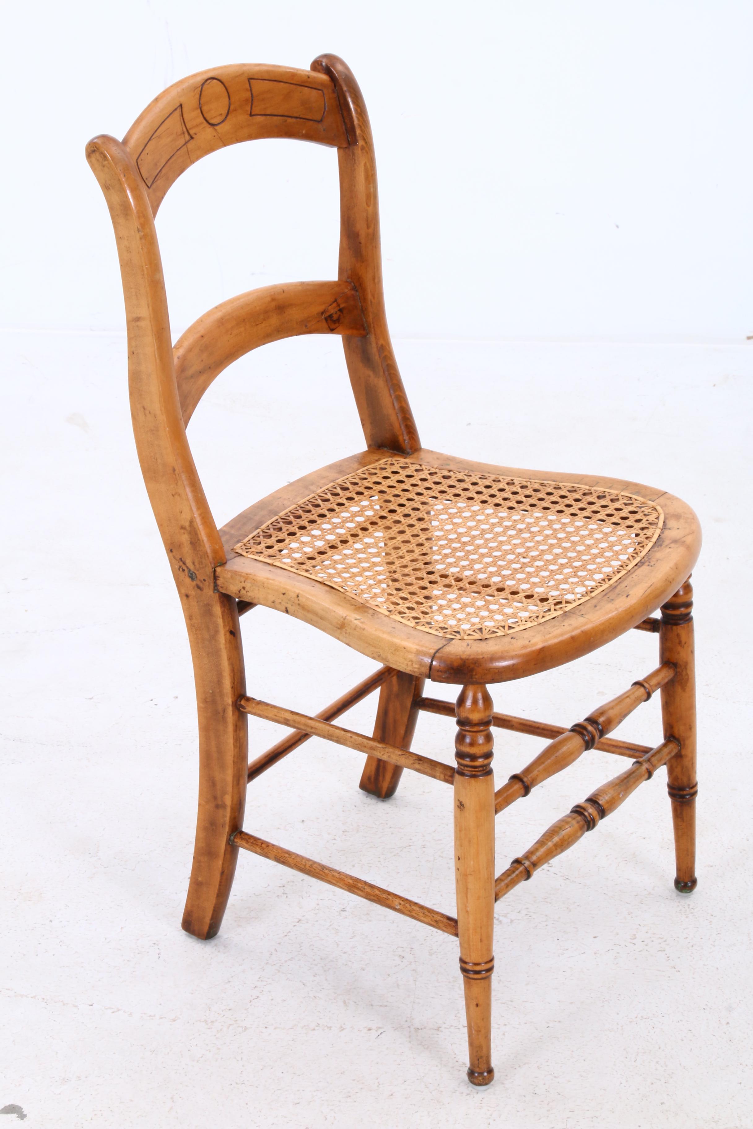 Woven Hickory Seat and Cane Seat Ladder Back Chairs EBTH