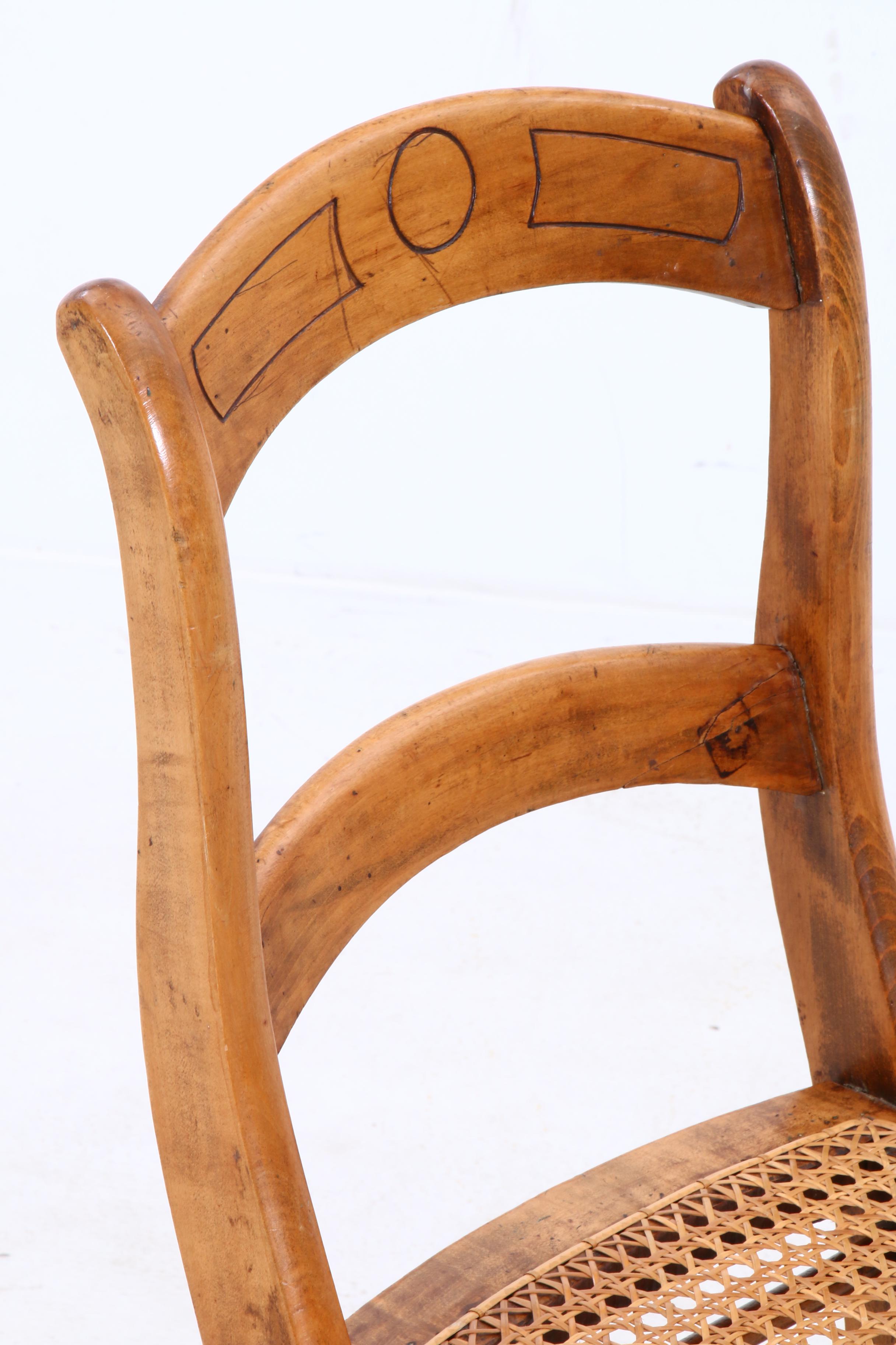 Woven Hickory Seat and Cane Seat Ladder Back Chairs EBTH