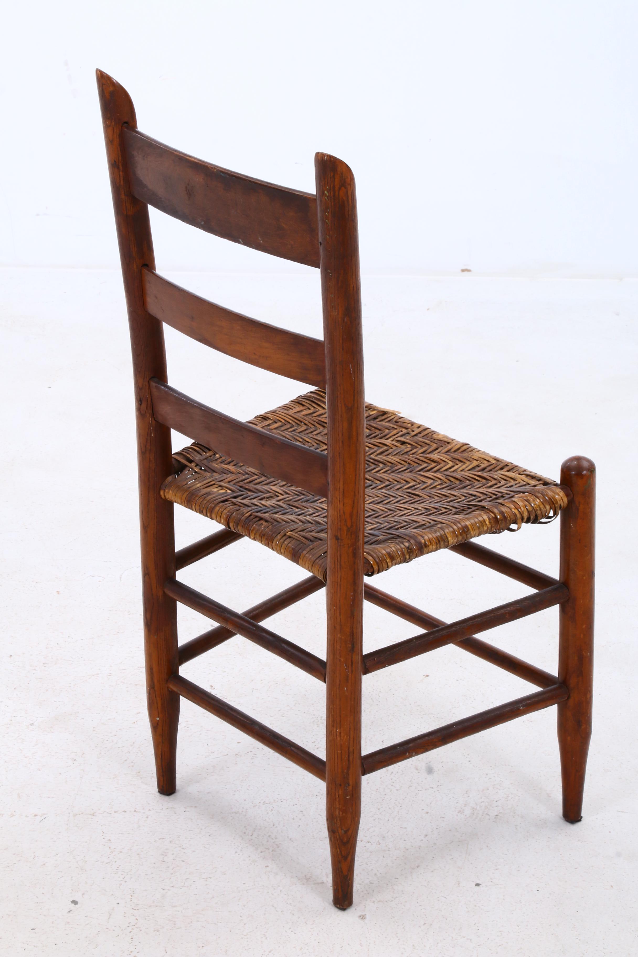 Woven Hickory Seat and Cane Seat Ladder Back Chairs EBTH