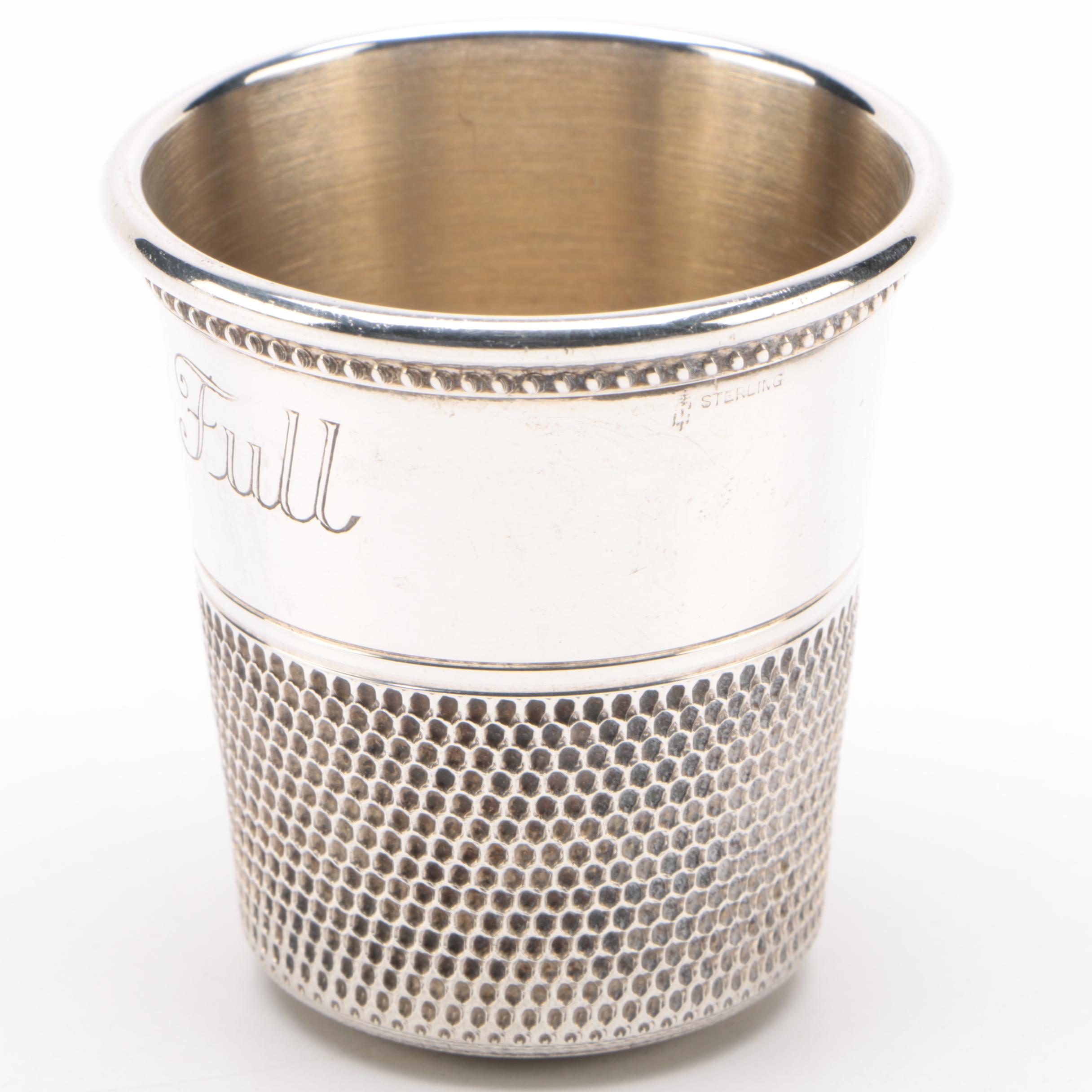 American "Only a Thimble Full" Sterling Silver Shot Glass EBTH