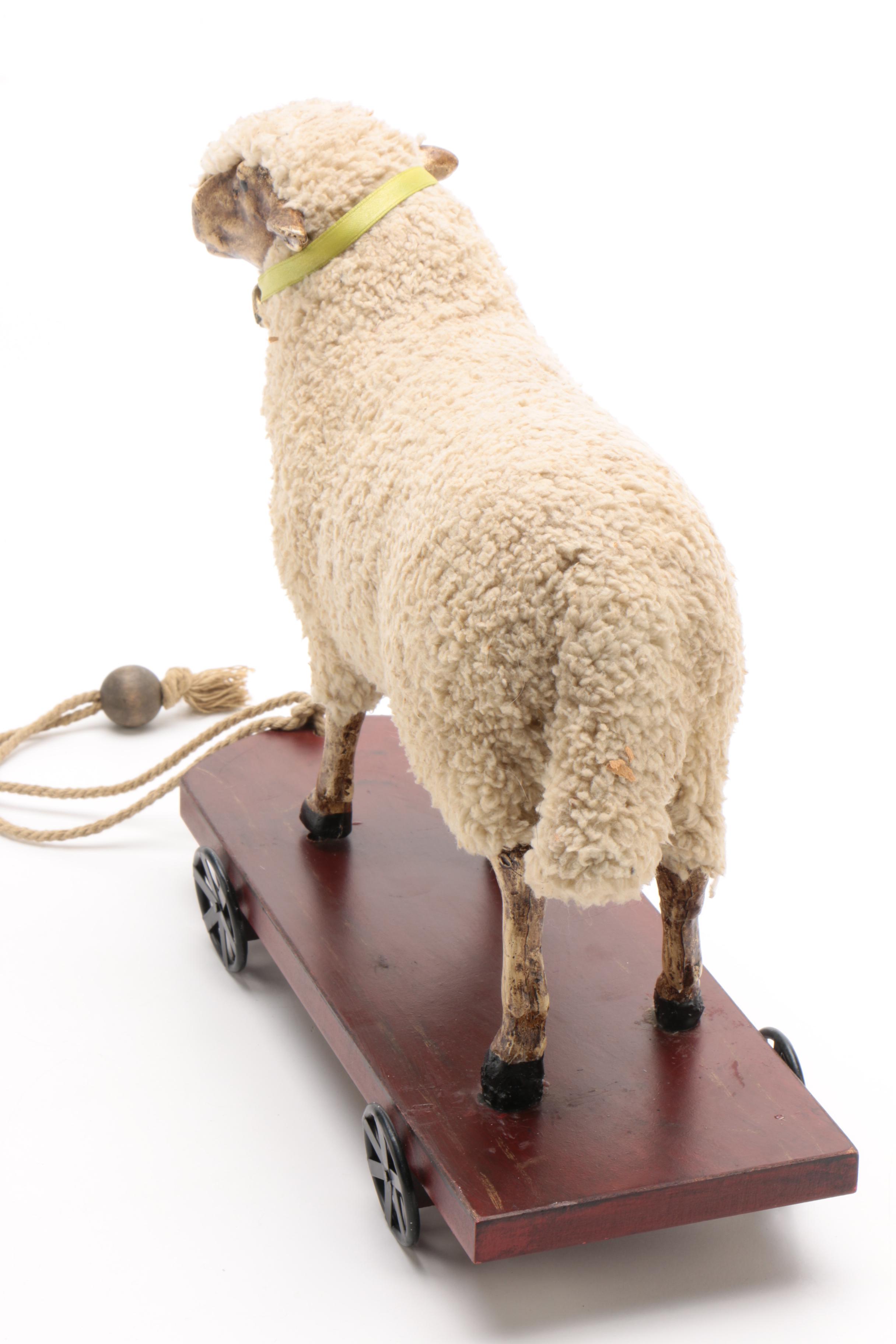 Ragon House Collection Plush Sheep Decorative Pull Toy EBTH