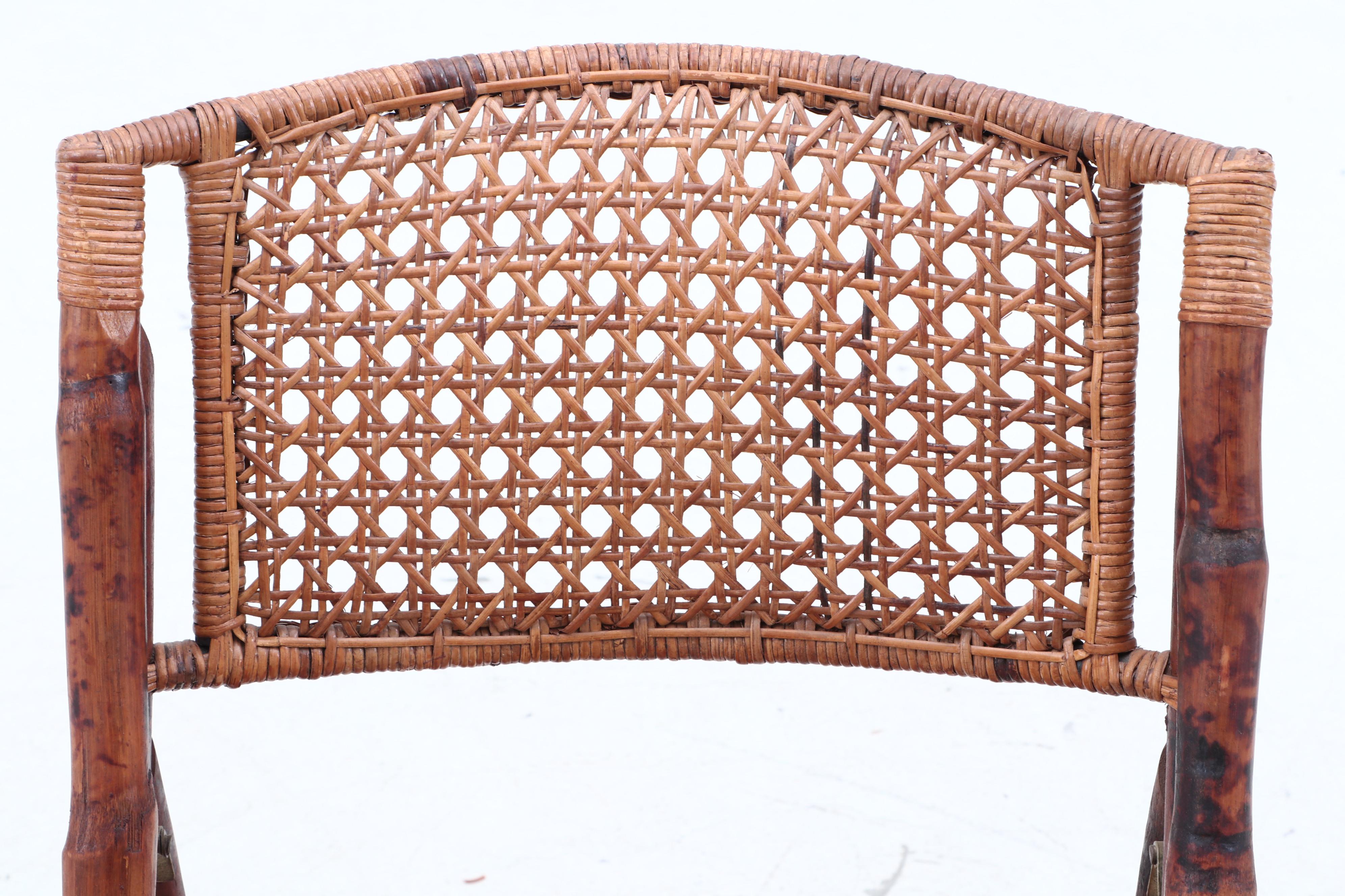 Four Rattan Folding Chairs, Mid20th Century EBTH