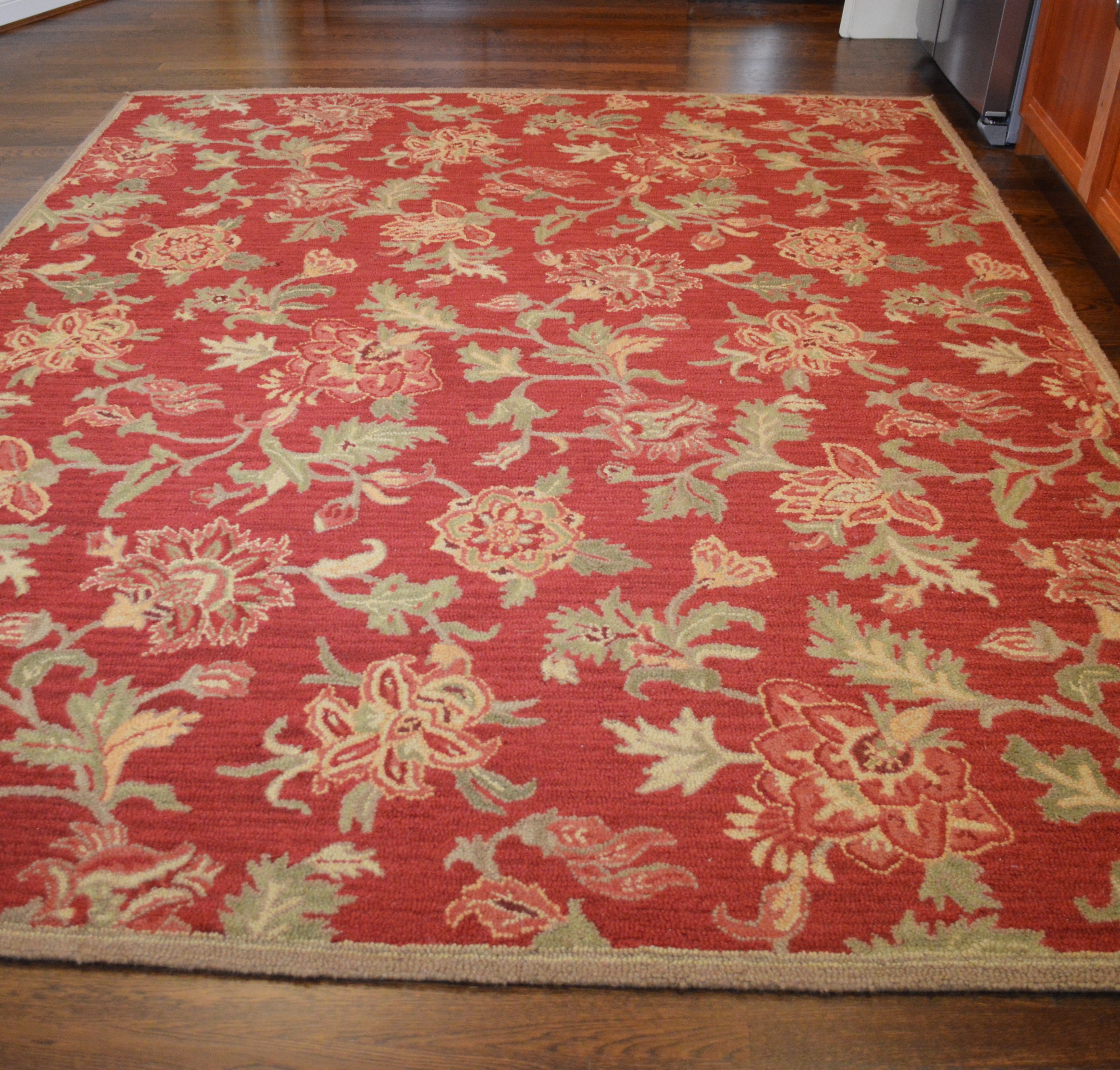 Tufted Pottery Barn "Palampore Red" Wool Rug EBTH