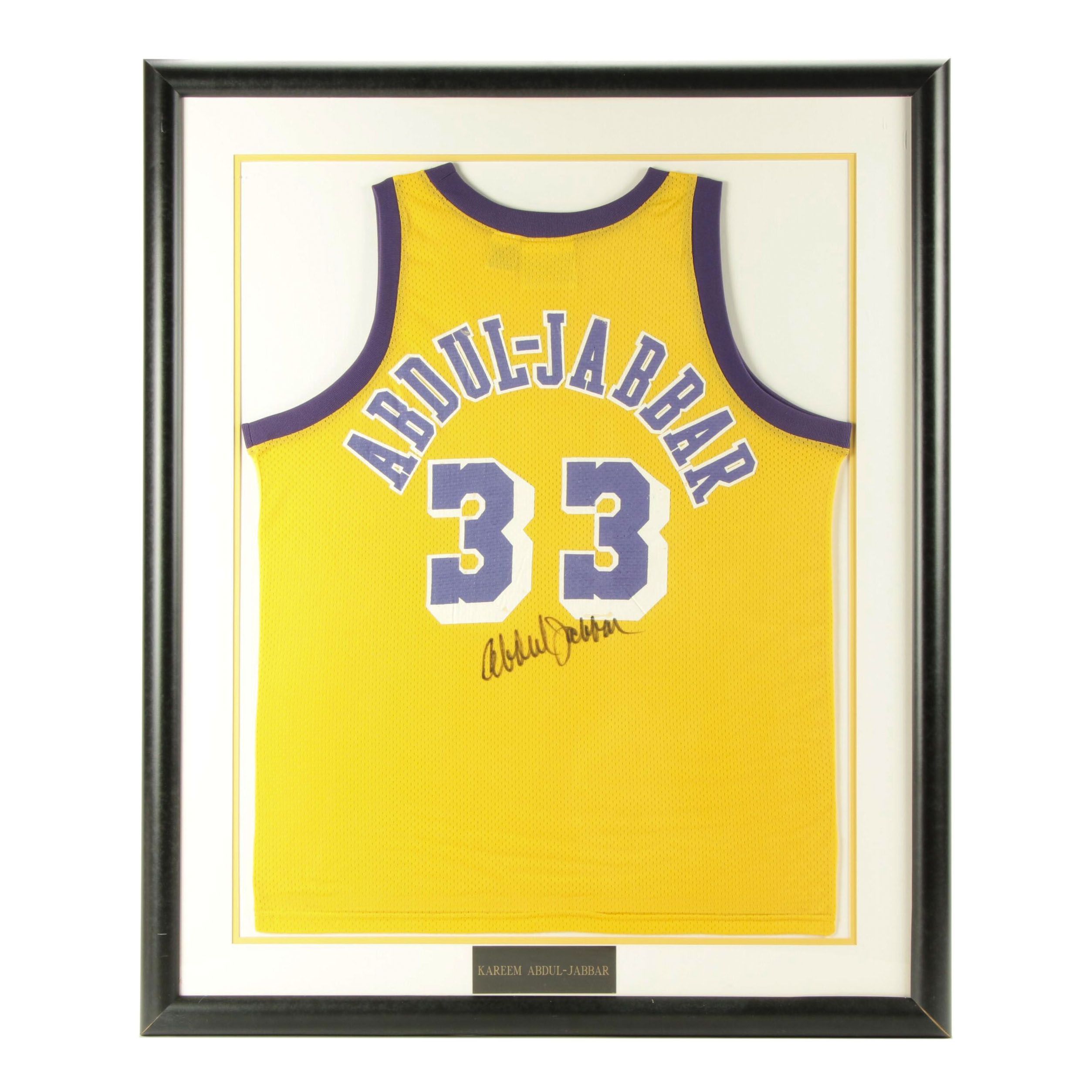 kareem abdul jabbar jersey signed