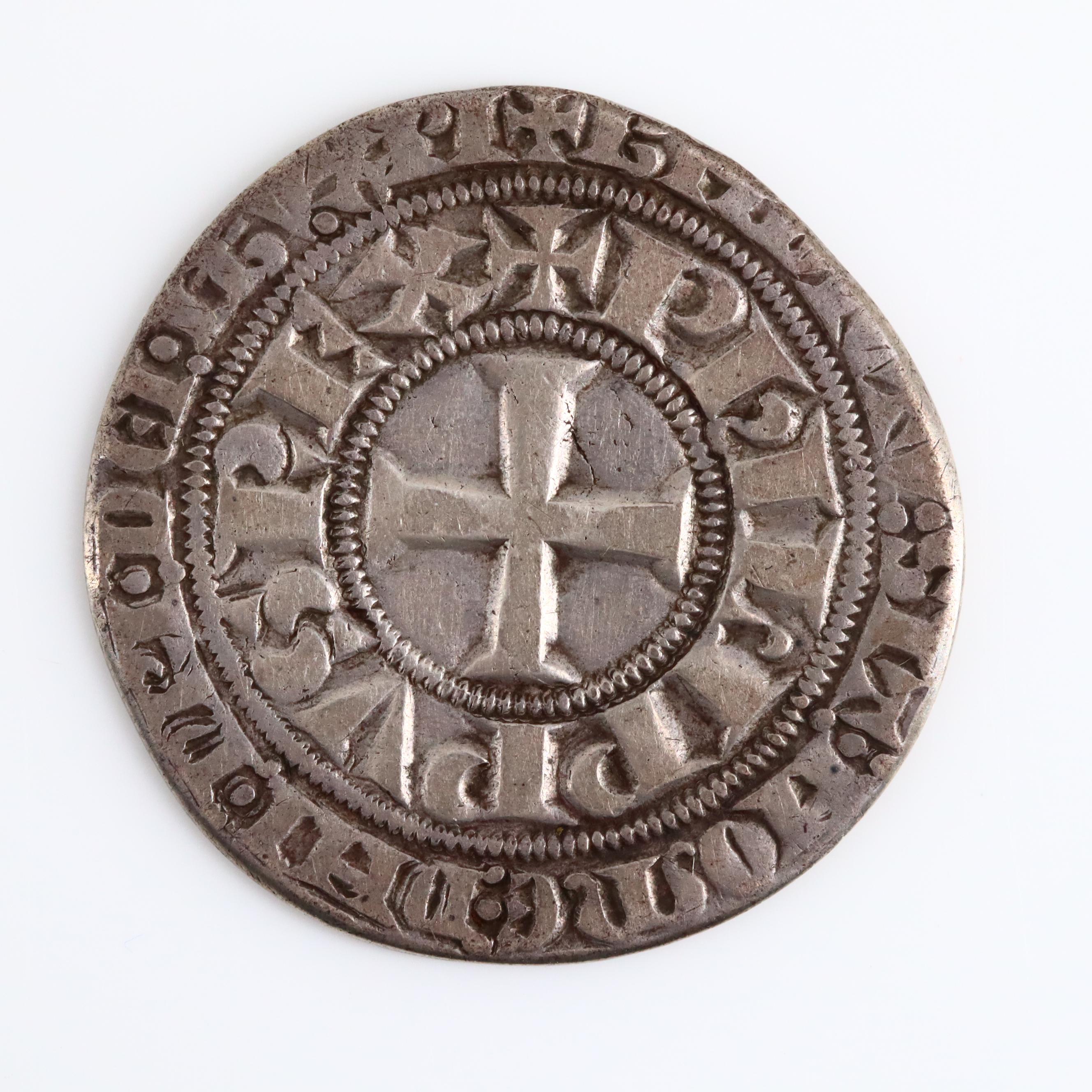 Five European Silver Hammered Coins From the Middle Ages, ca. 1258 to