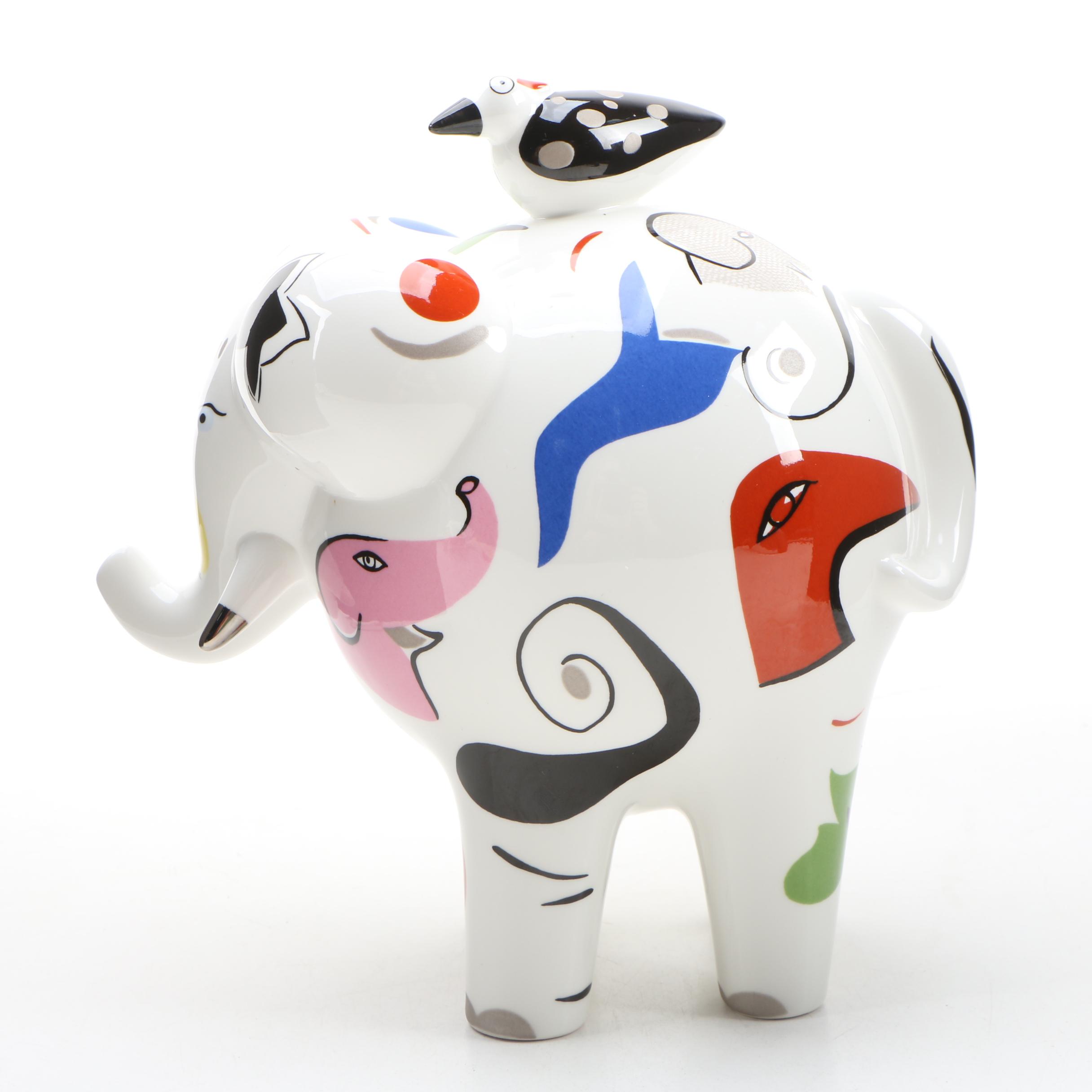 Villeroy & Boch Animal Park Series Elephant and Bird Figurine EBTH