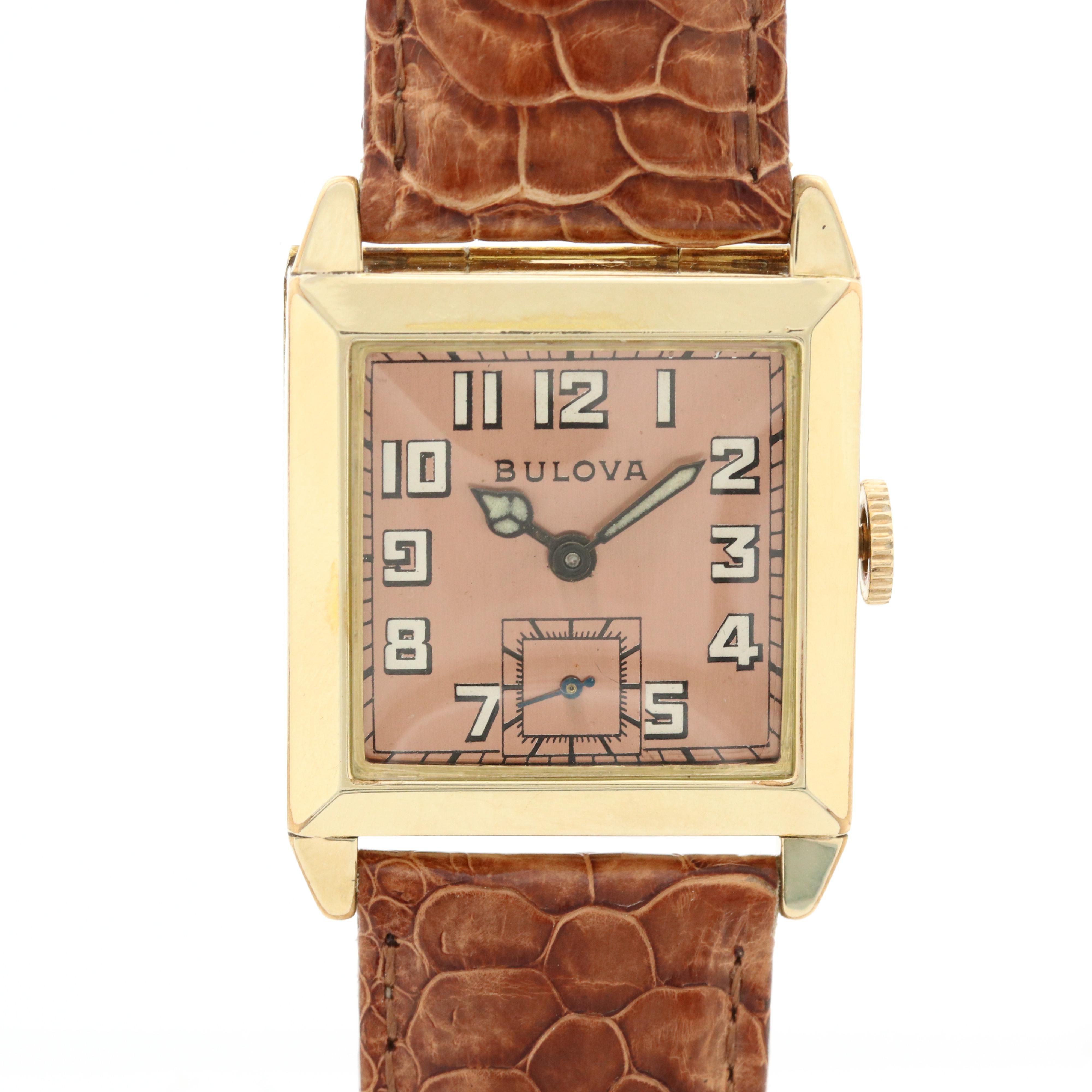 Vintage Bulova Gold Filled Stem Wind Wristwatch, Circa 1939