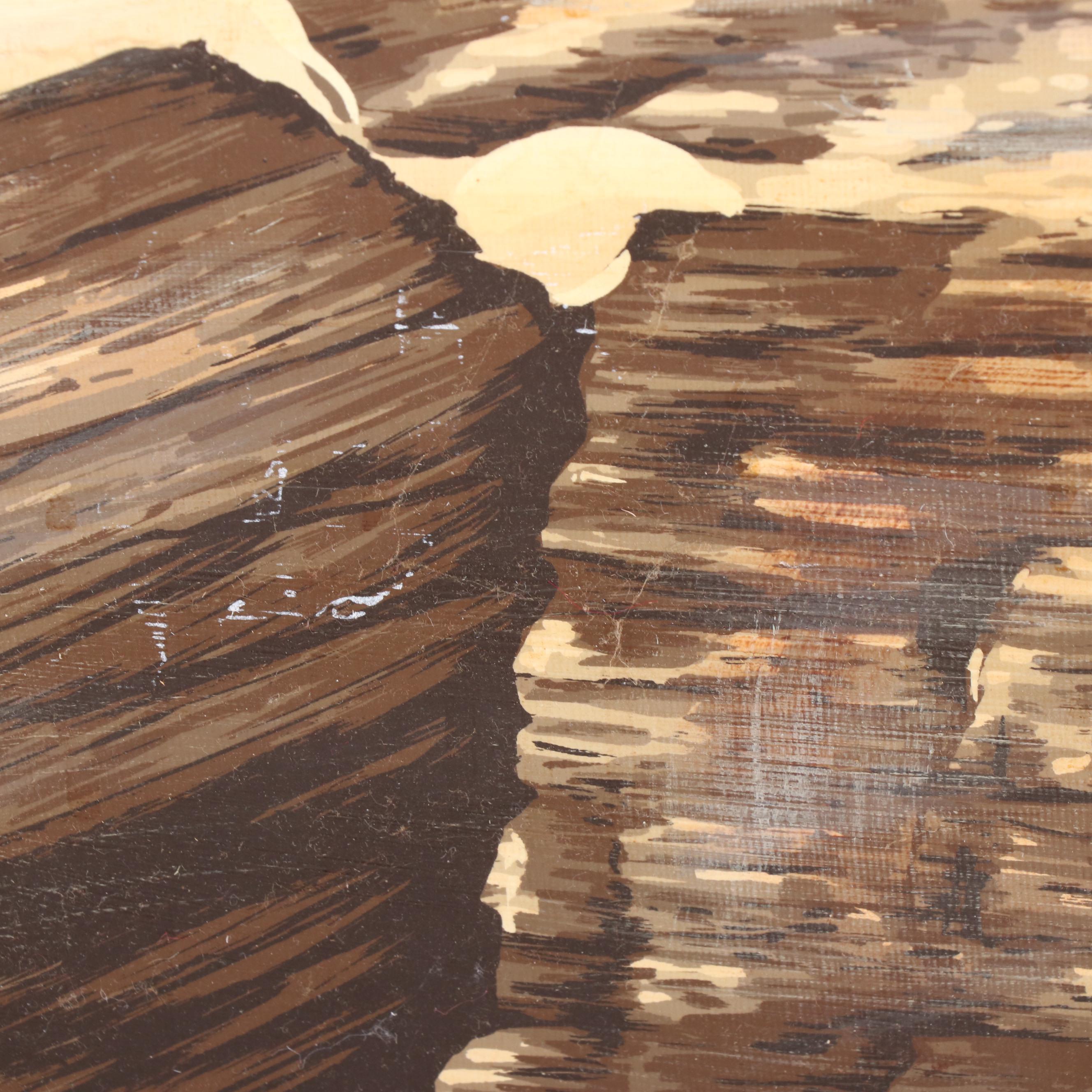 R. Delongprie Acrylic Painting of a Snow Leopard | EBTH