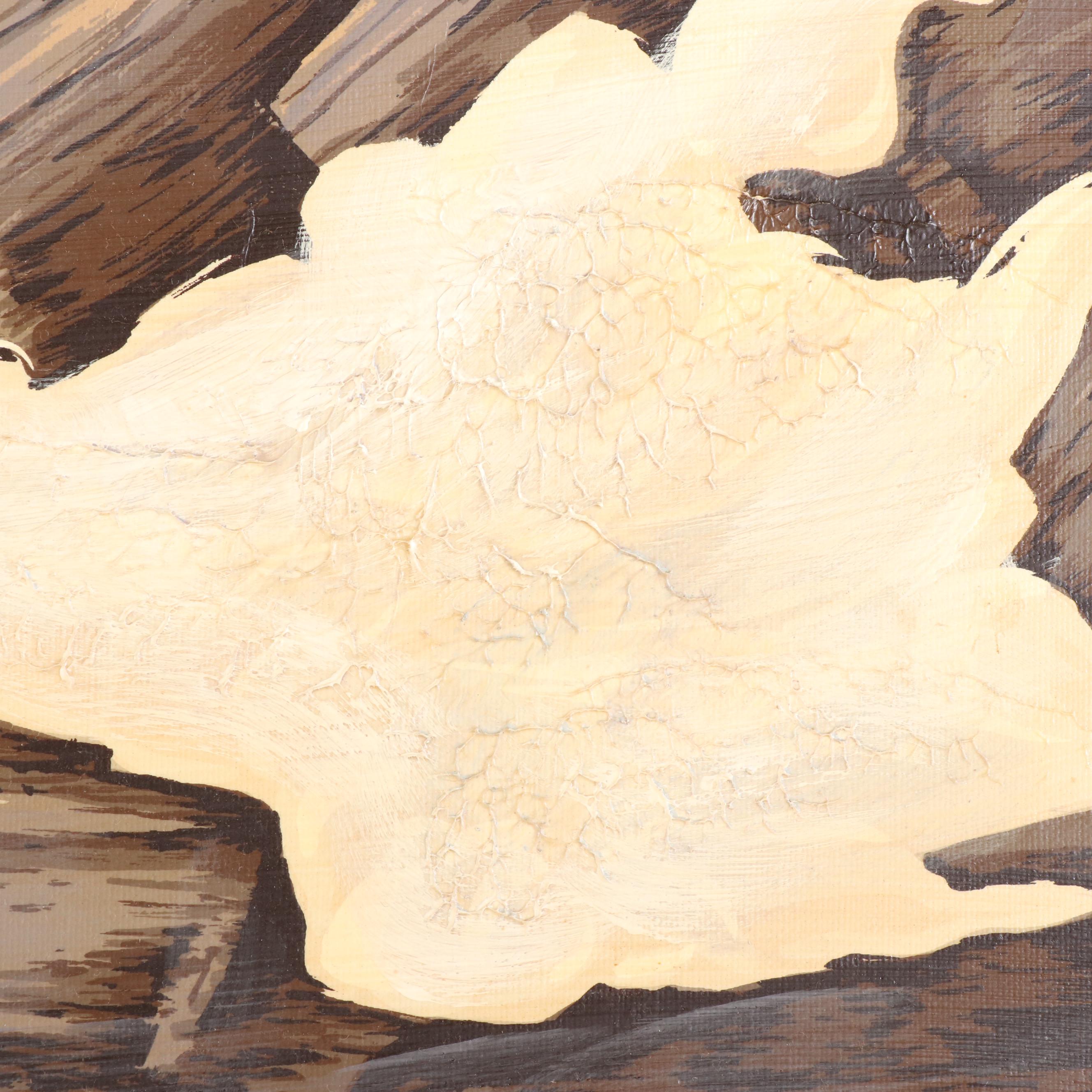 R. Delongprie Acrylic Painting of a Snow Leopard | EBTH